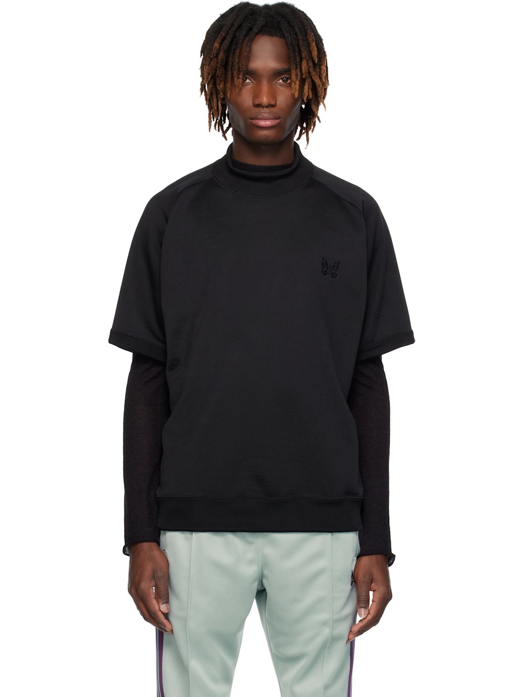 Black Mock Neck T-shirt - 1
