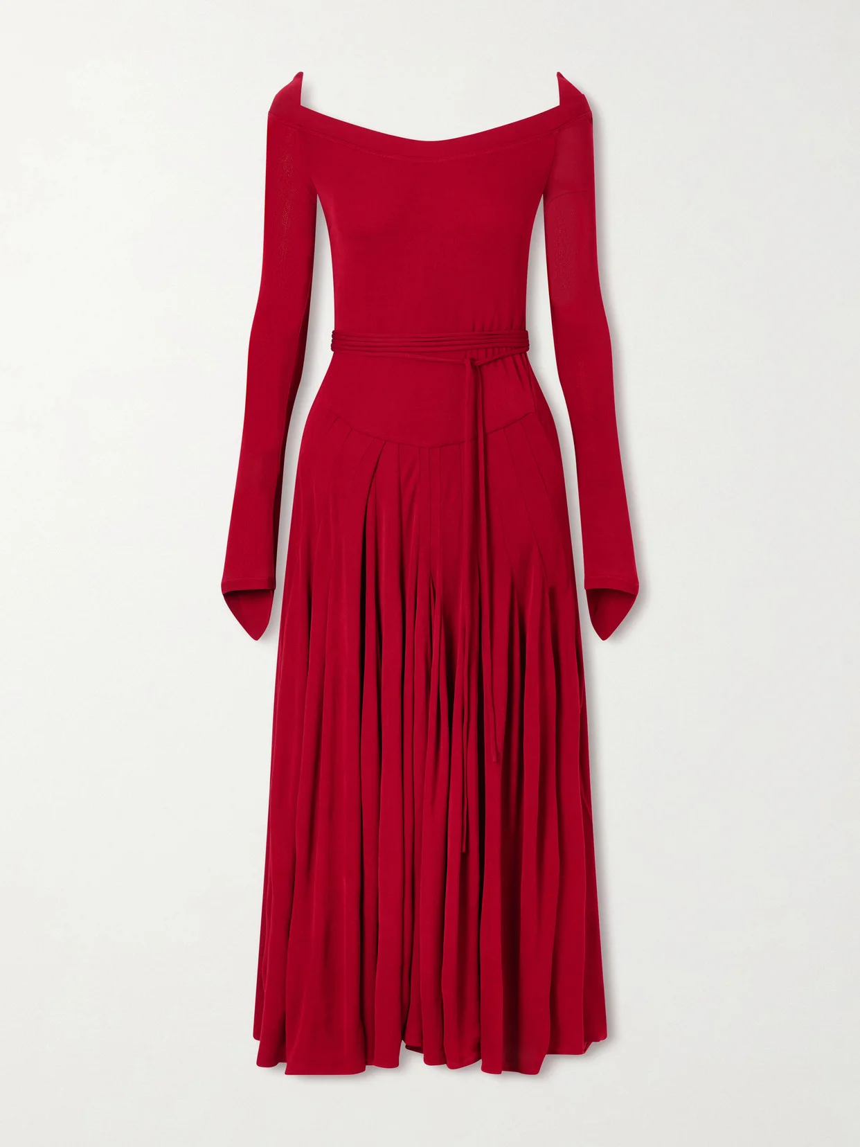 Jersey Pleated Maxi Dress - 1