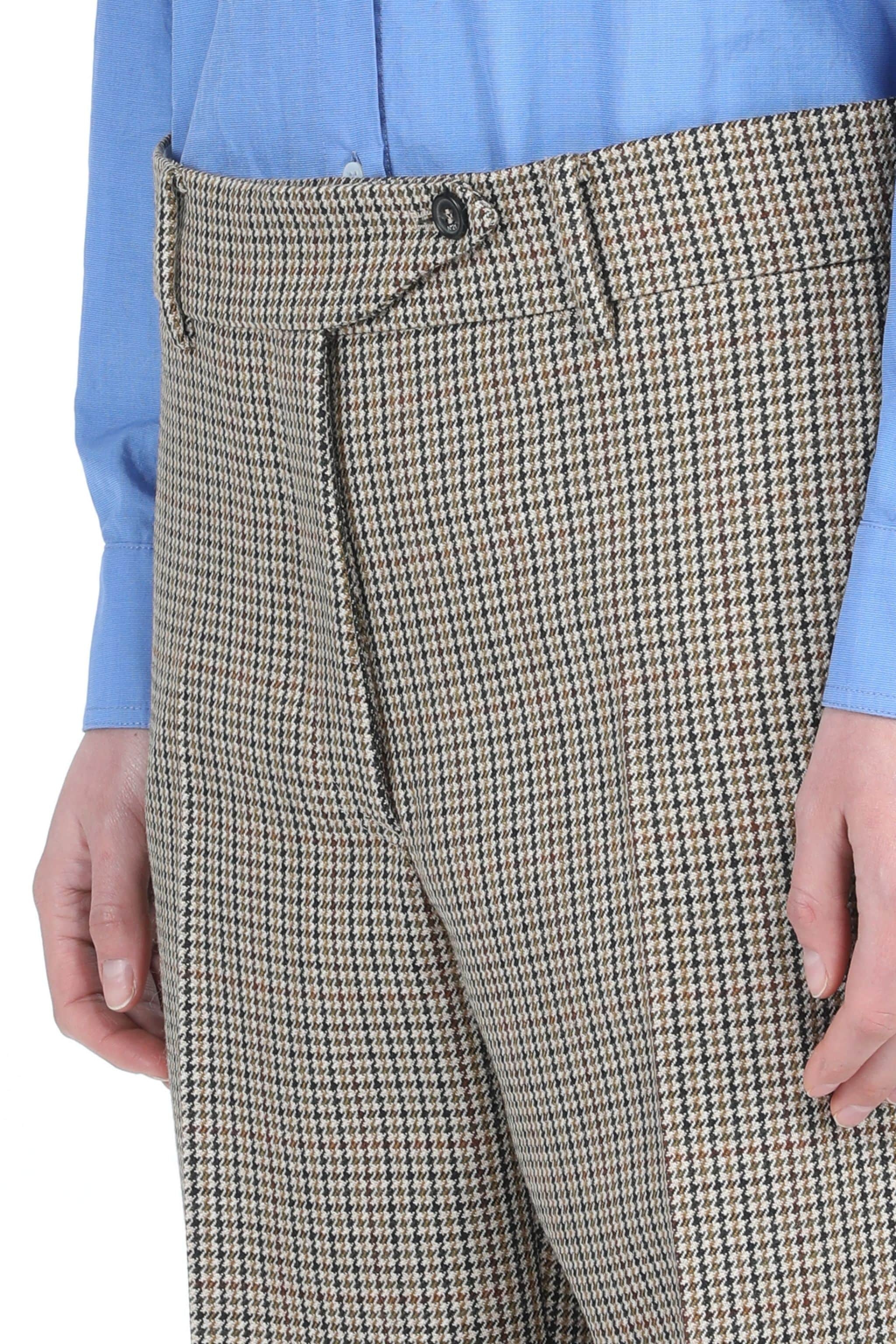 CHECKED WIDE-LEG TROUSERS - 5