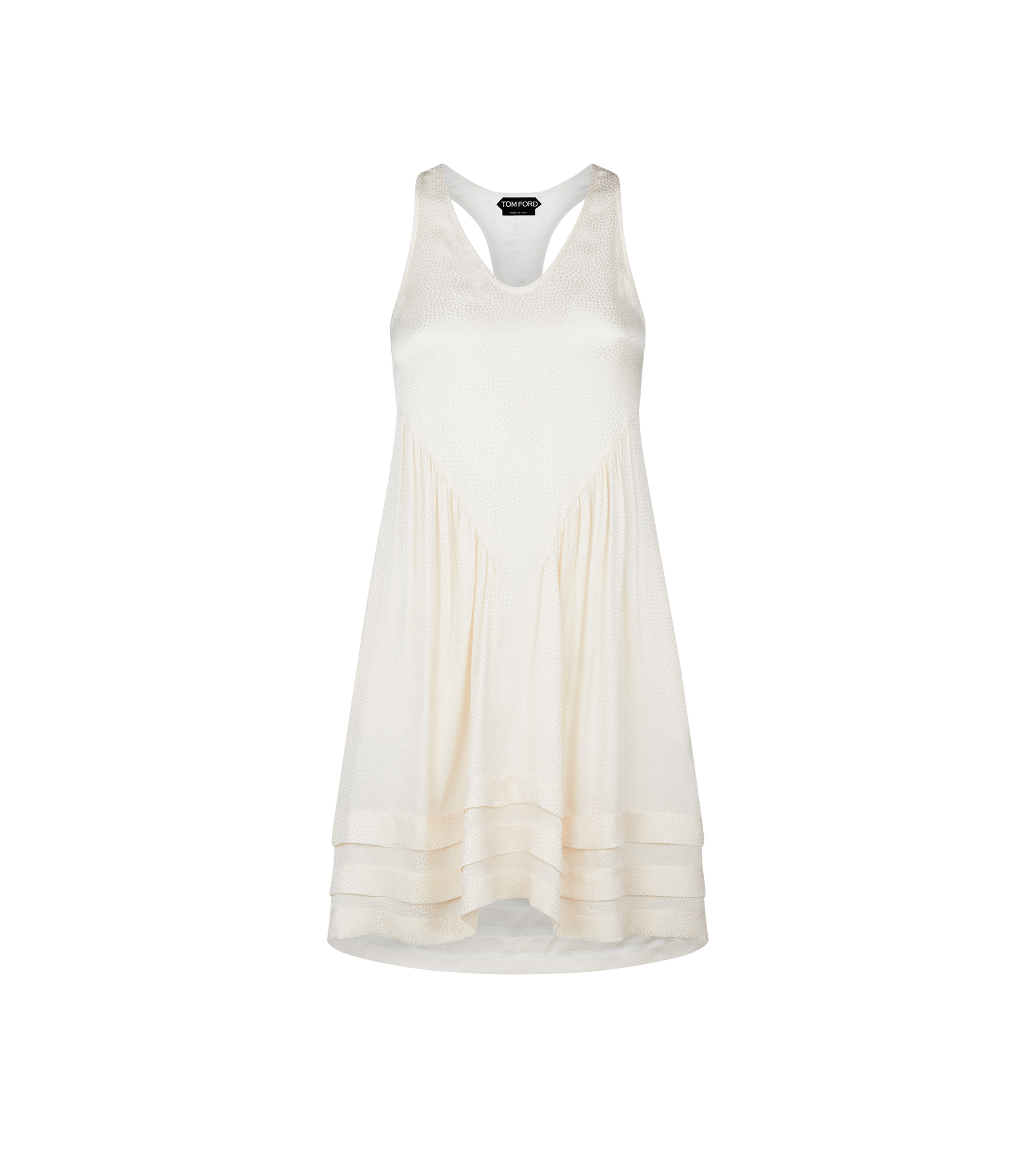 MICRO FLUID SILK JACQUARD A-LINE DRESS - 1