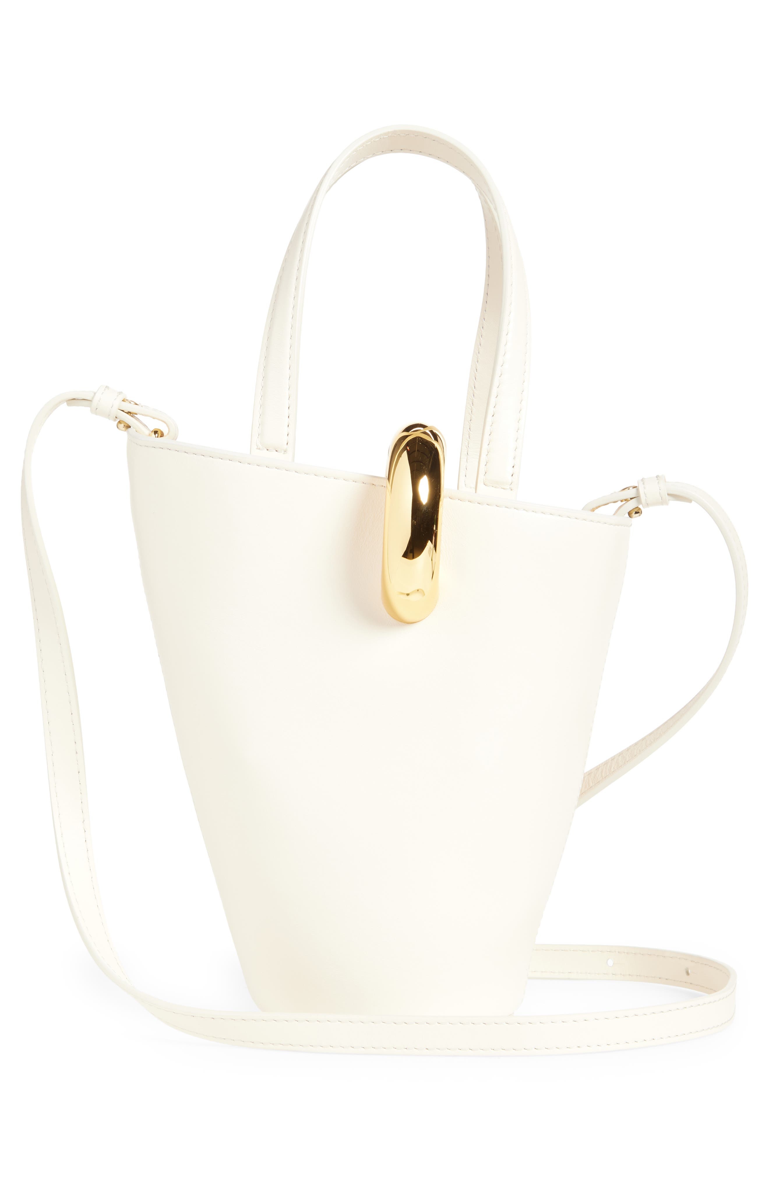 Jacquemus Le Petit Bambola Leather Bucket Bag in Light Ivory 115 at Nordstrom - 3