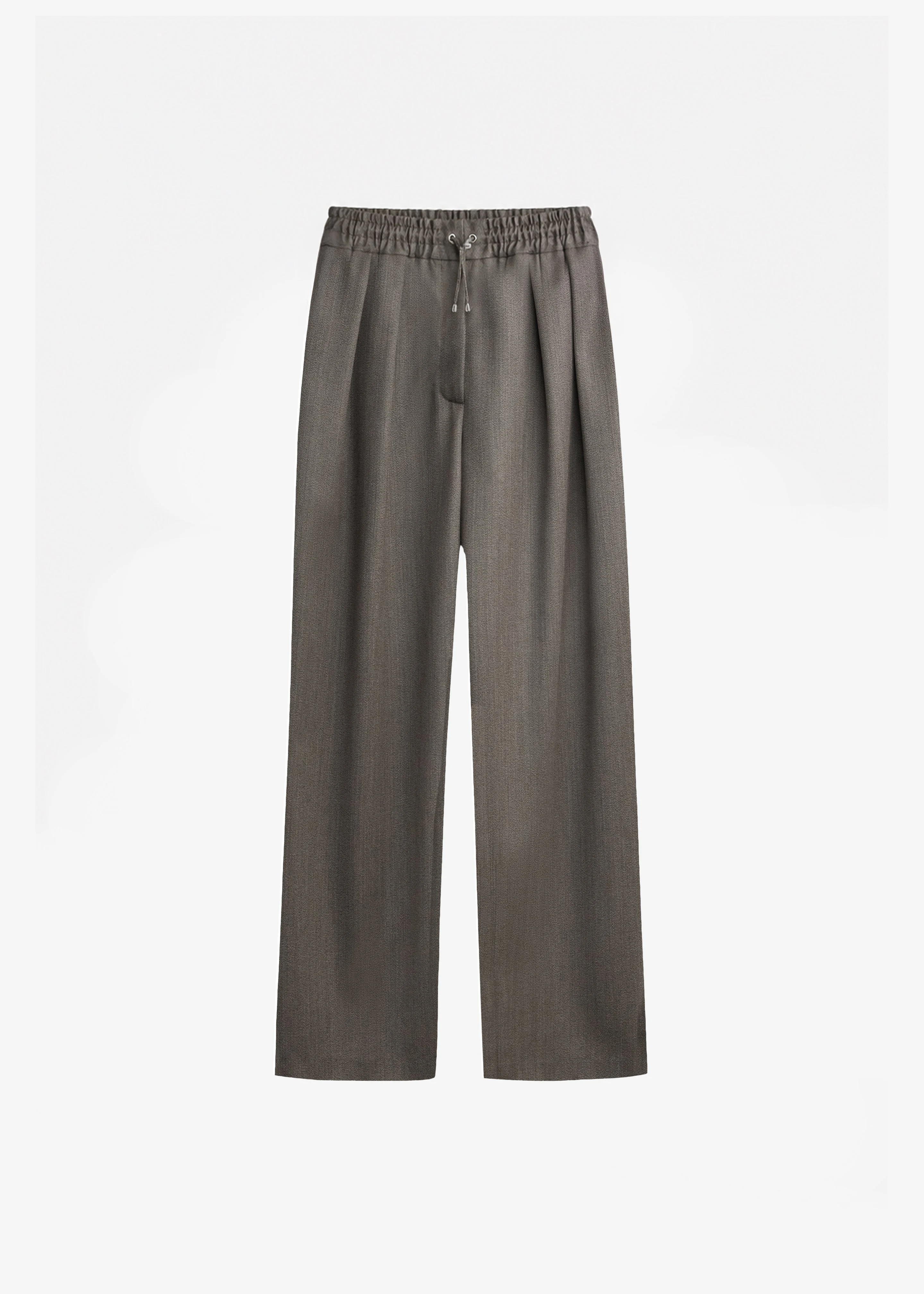Finn Wool Elastic Pants - Beige Melange - 1