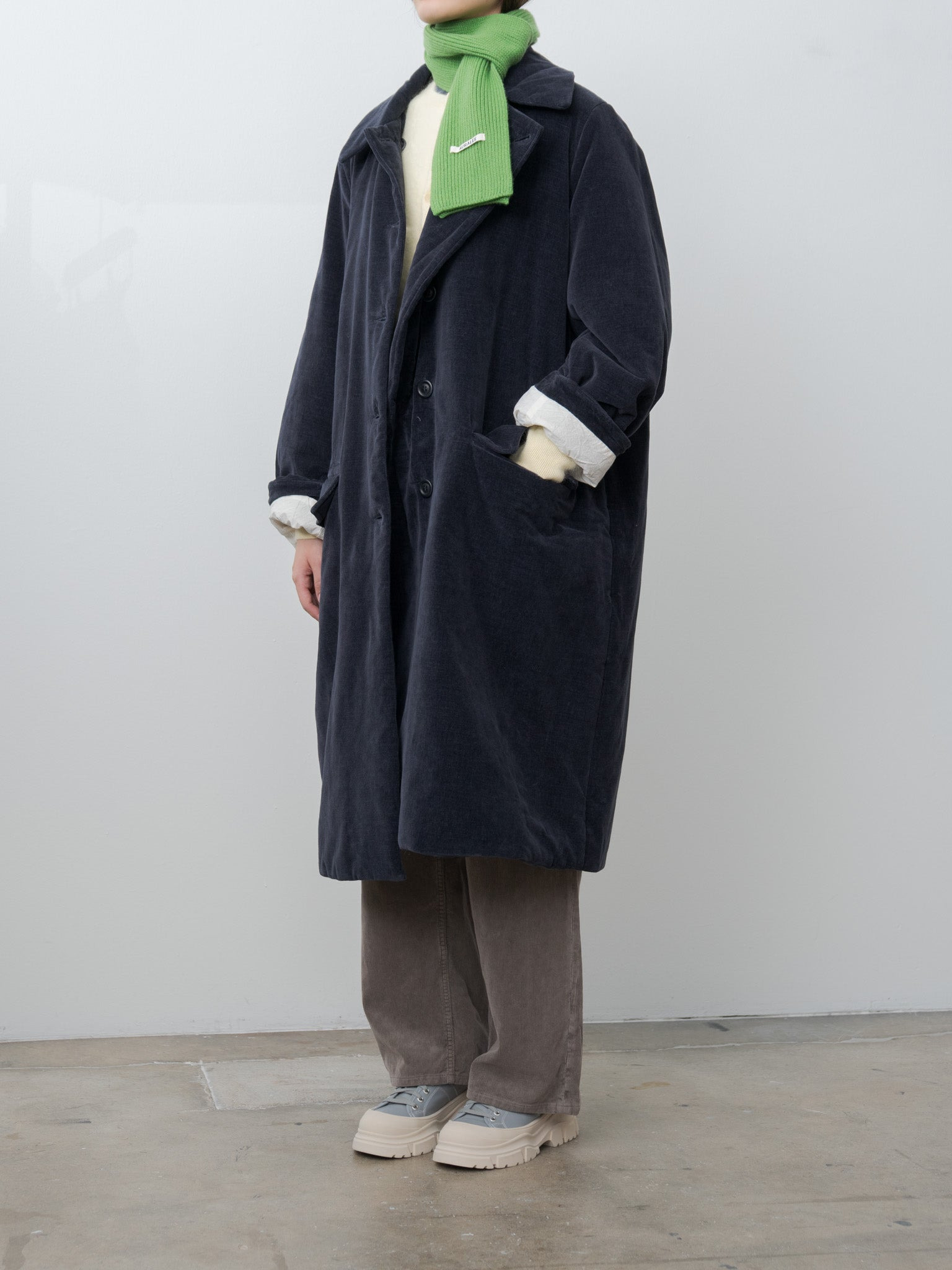 Milu Coat L VELVET - Navy - 3