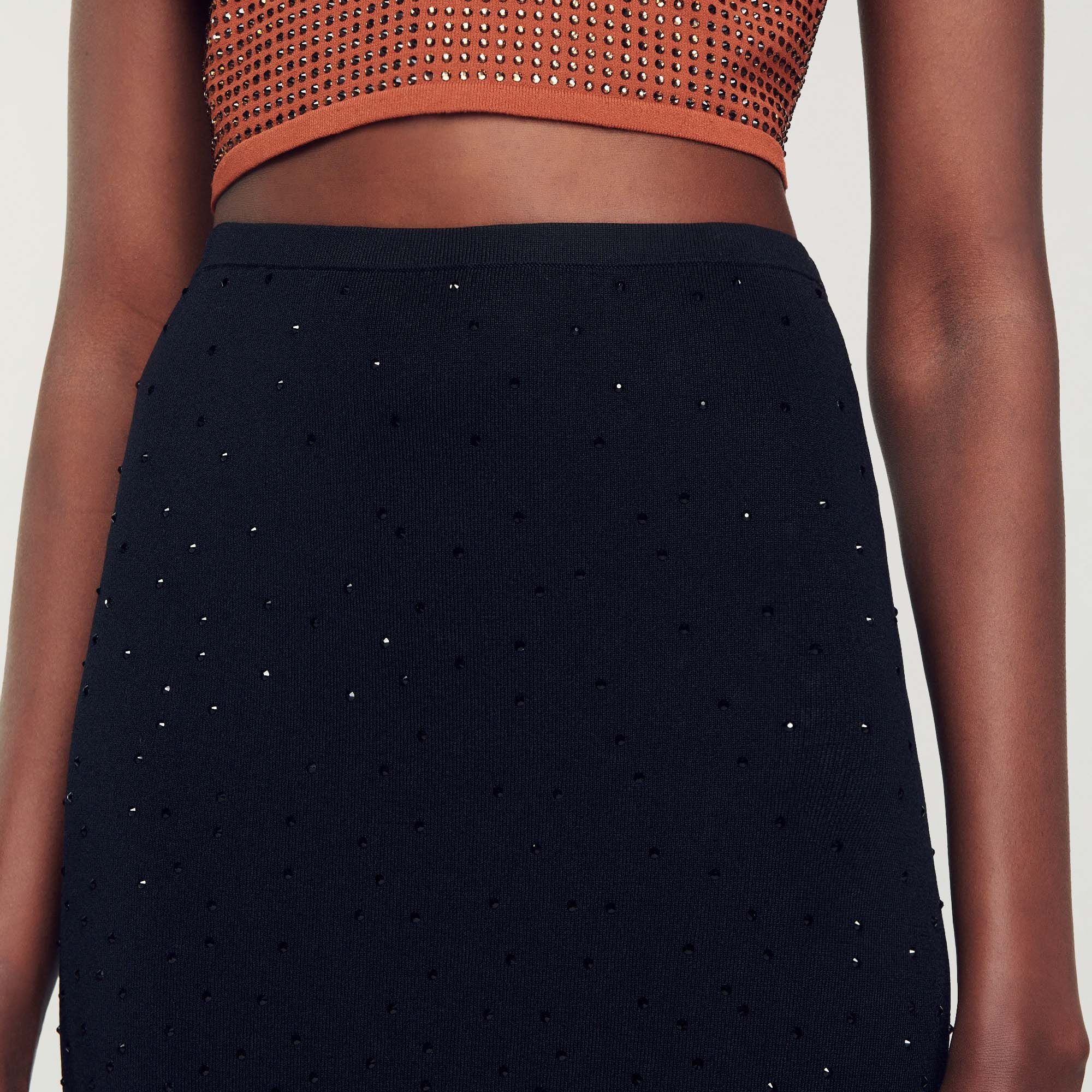 RHINESTONE-EMBELLISHED MIDI SKIRT - 4