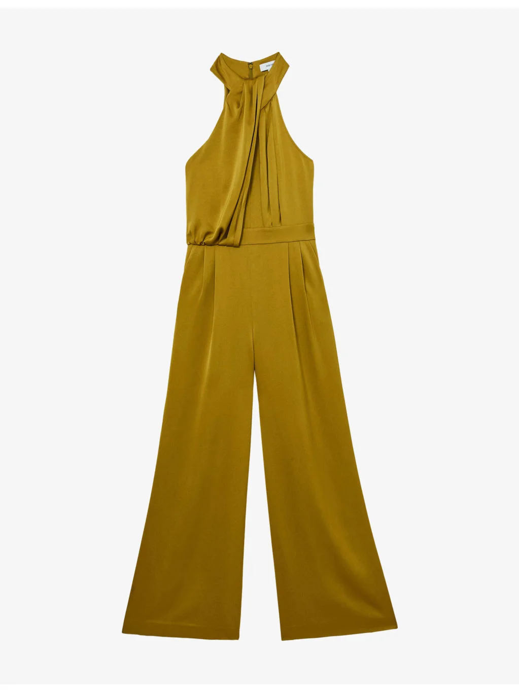 Finley Draped Halter-Neck Satin Jumpsuit - 1
