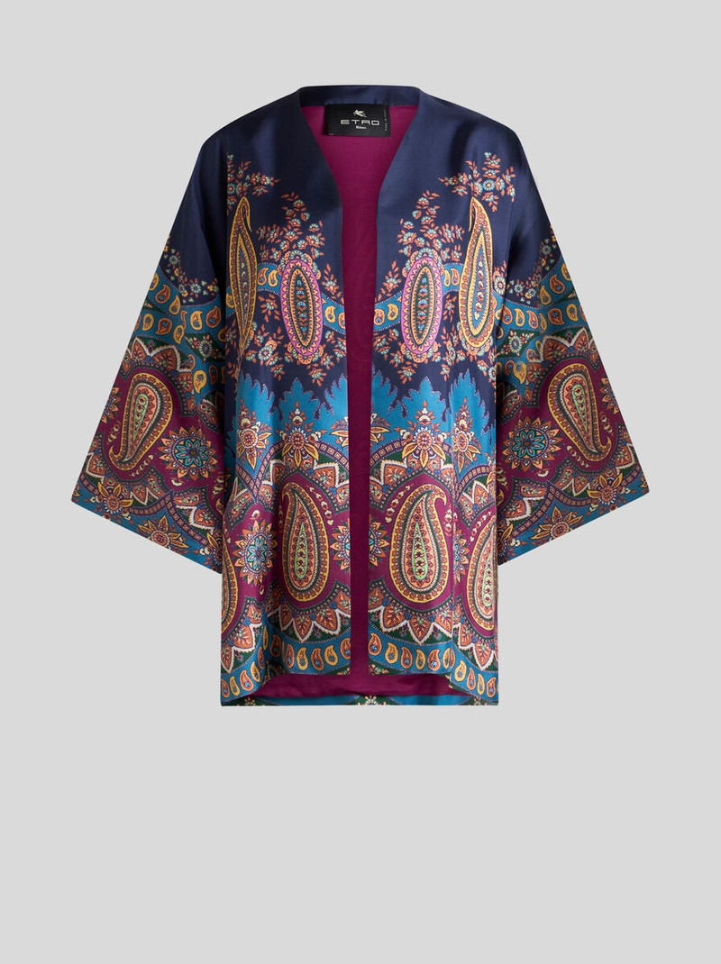 SILK TWILL KESA WITH PLACED PRINT 1