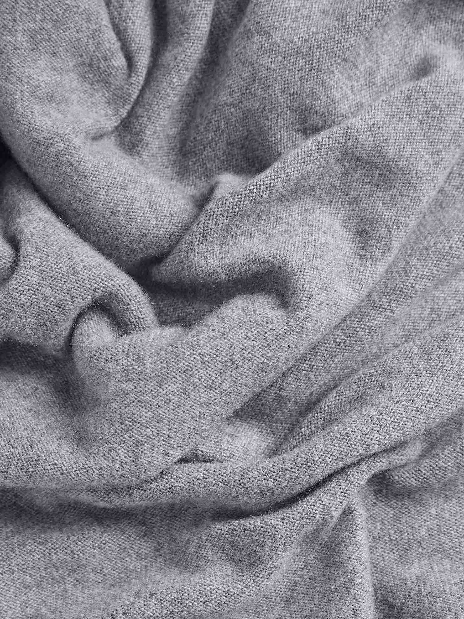 Mens Recycled Cashmere Hoodie - Pale Grey Melange - 4