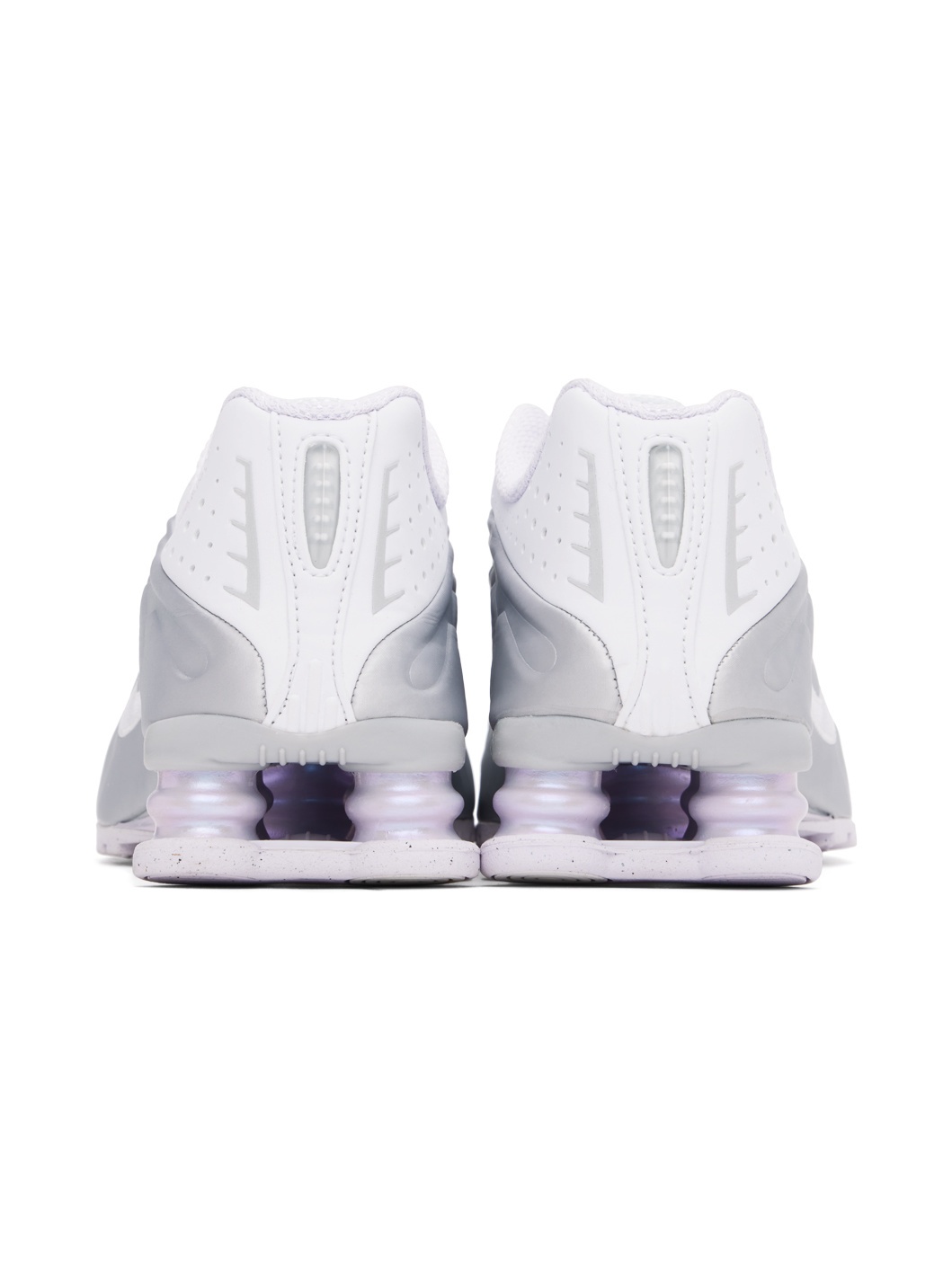 White & Silver Shox R4 Sneakers - 2