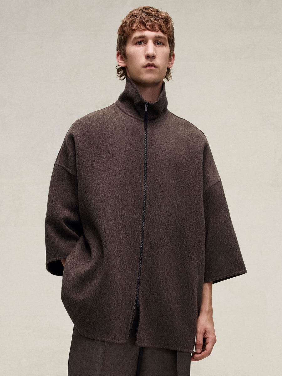 Brushed Wool Cashmere Short Sleeve Jacket - 4