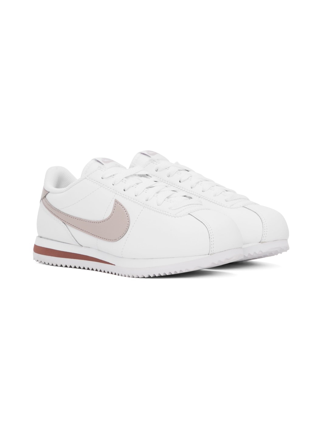White & Pink Cortez Sneakers - 4
