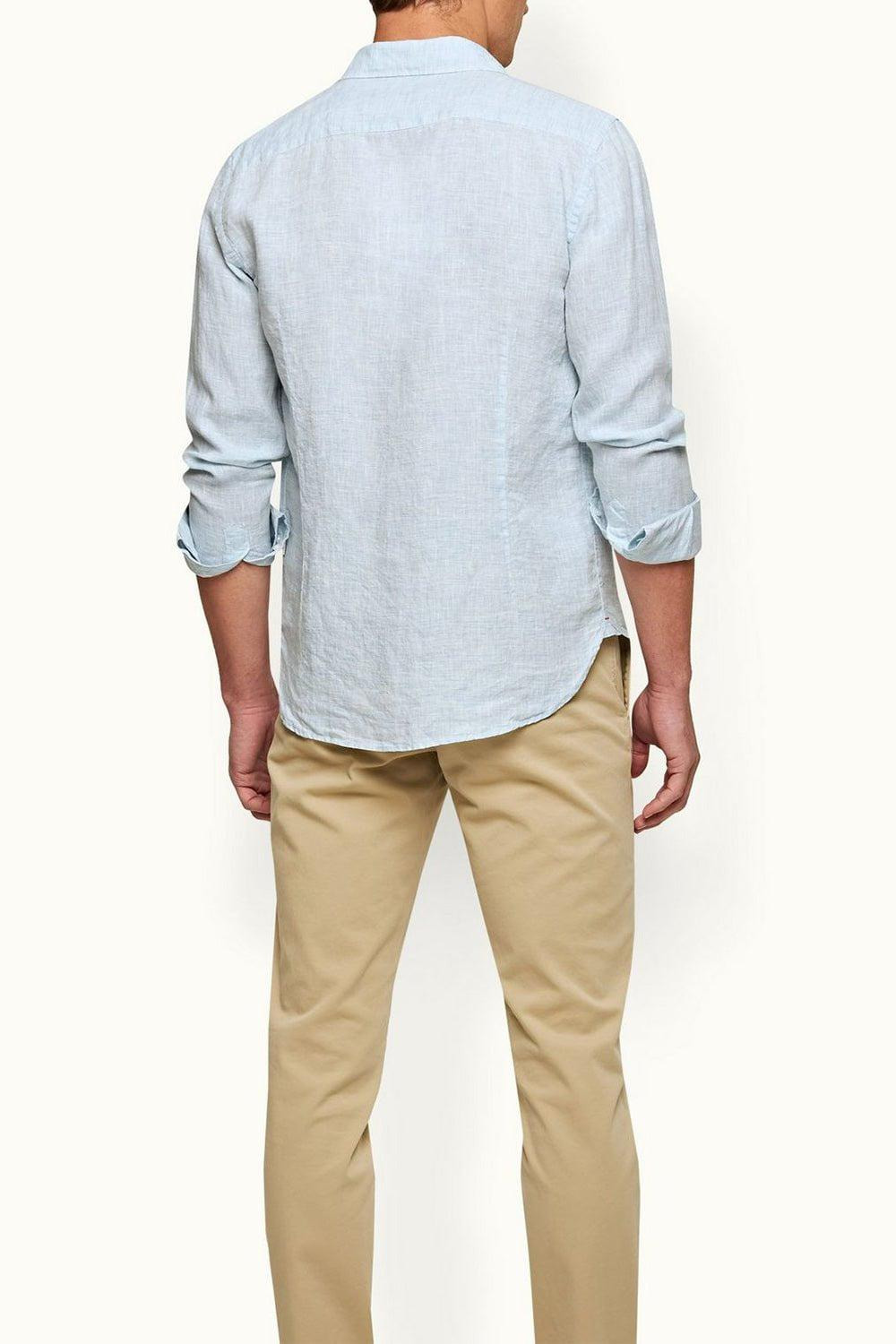 Giles Linen Shirt - Pale Blue - 3