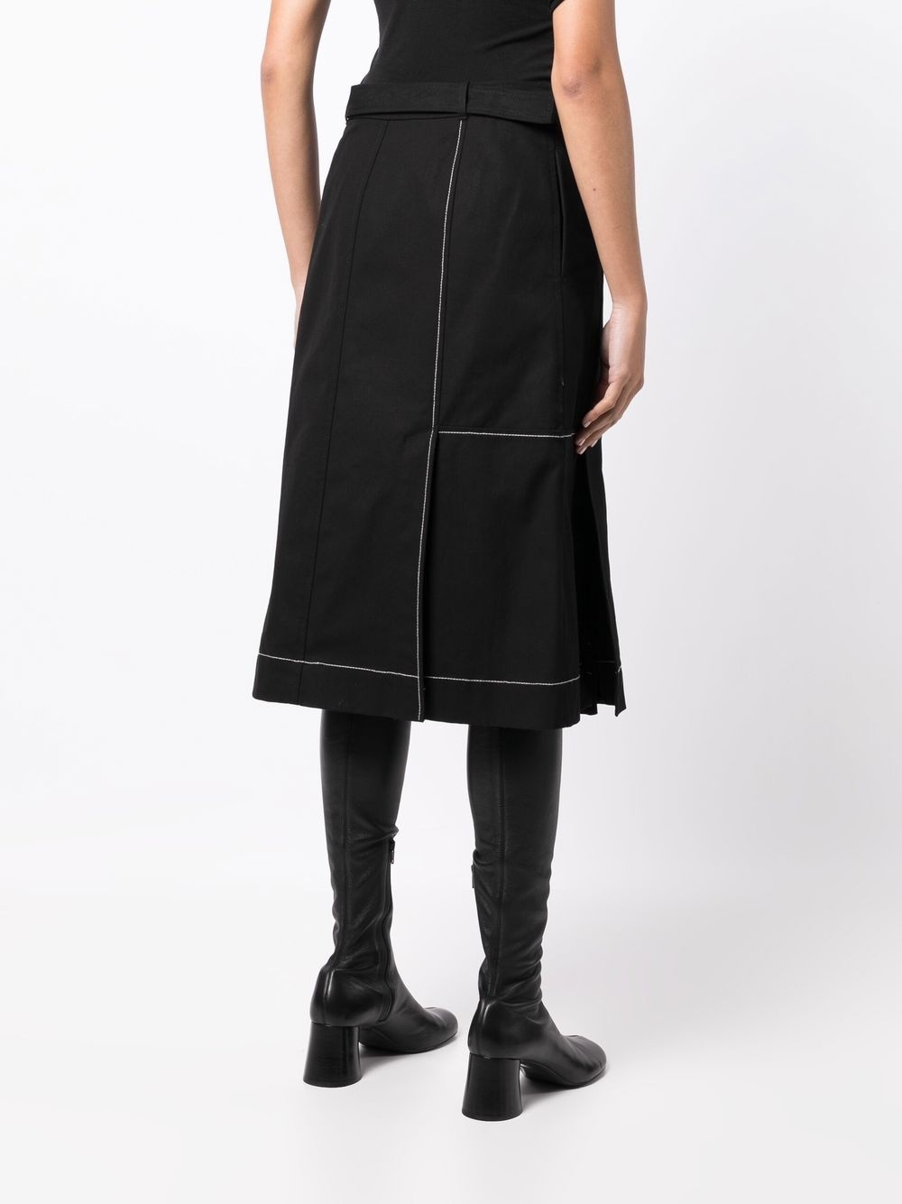 pleat-detail midi skirt - 4