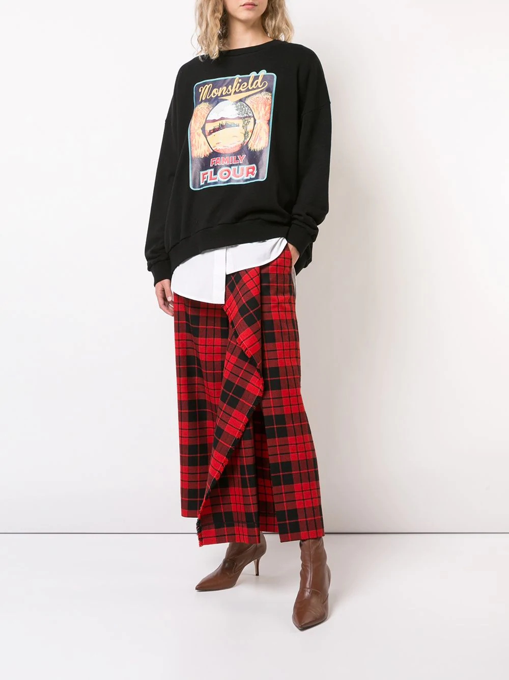 tartan print trousers - 2