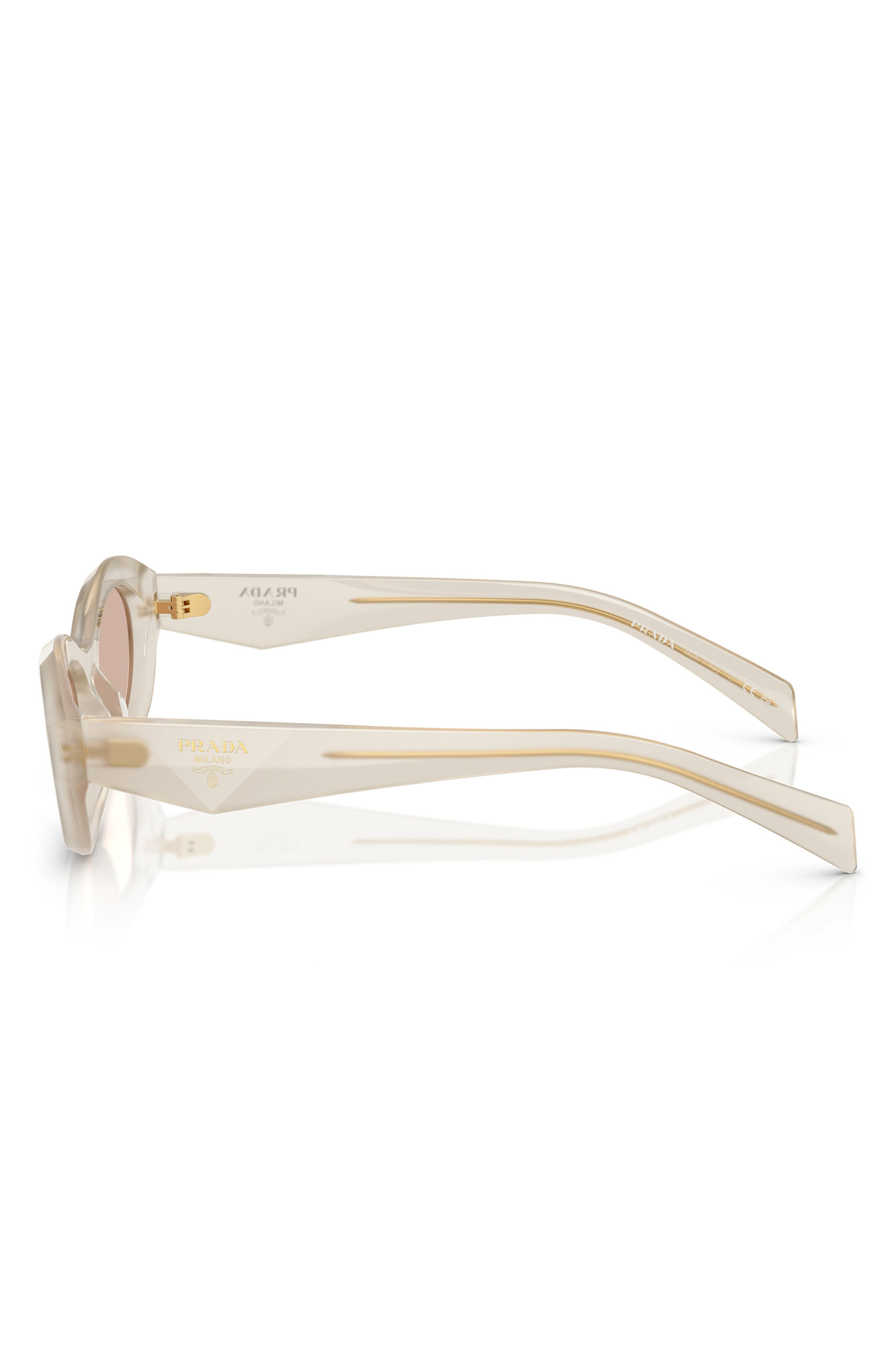 Prada 55mm Irregular Sunglasses in Brown White at Nordstrom - 3