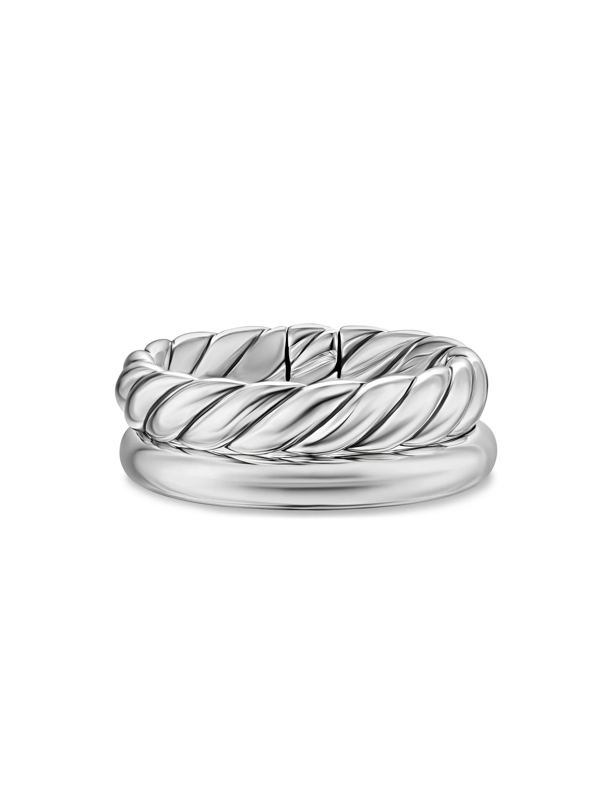 Women's DY Mercer Two Row Ring in Sterling Silver, 8MM - Silver - 1