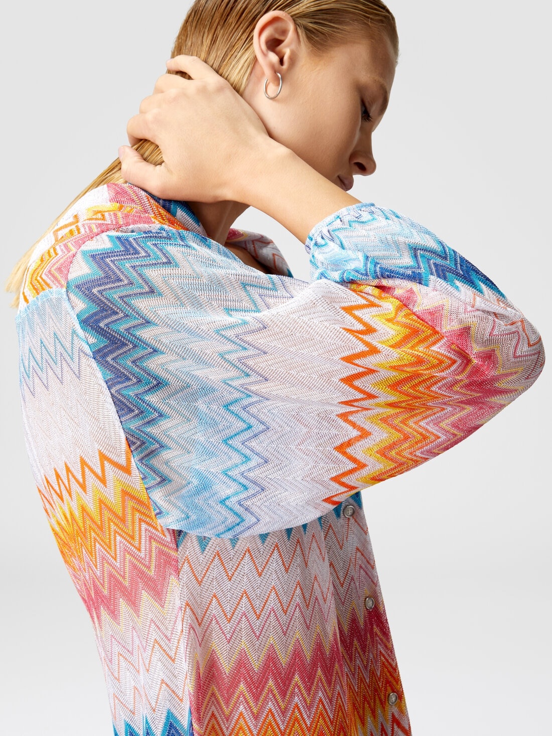 Oversized shirt in zig zag lamé viscose blend - 5
