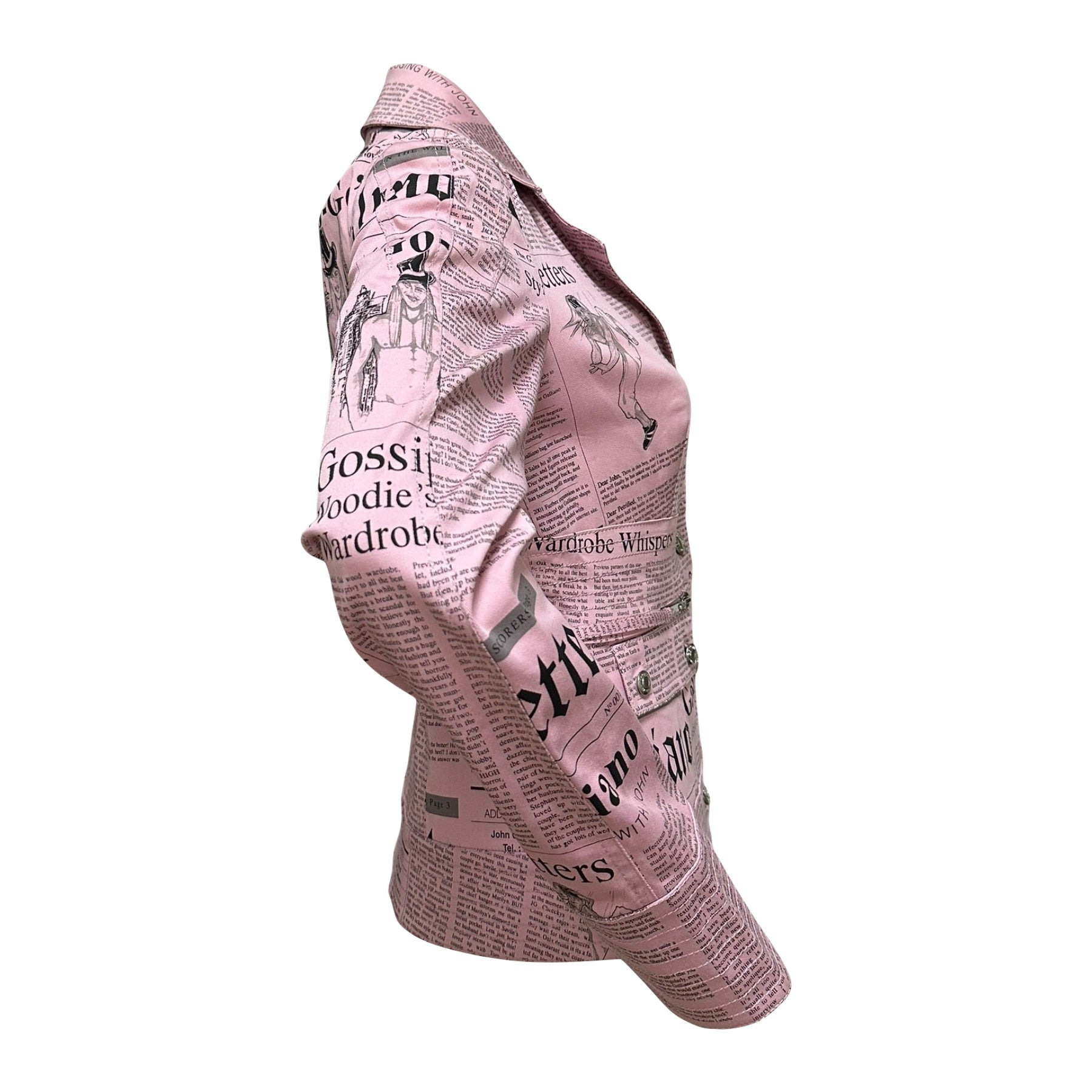 JOHN GALLIANO Spring Summer 2005 Newspaper Print Jacket - 3