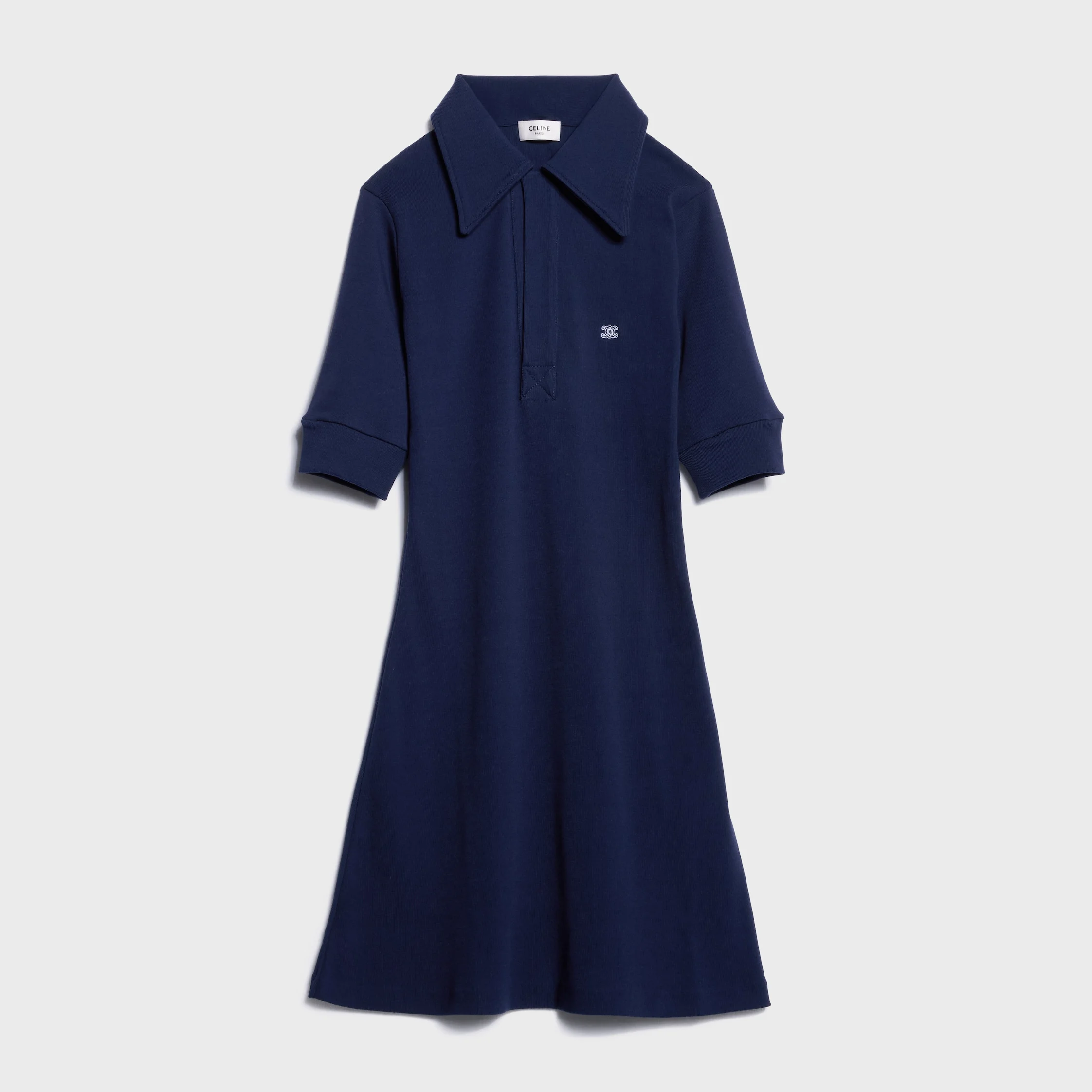 mini polo dress IN ribbed cotton - 1