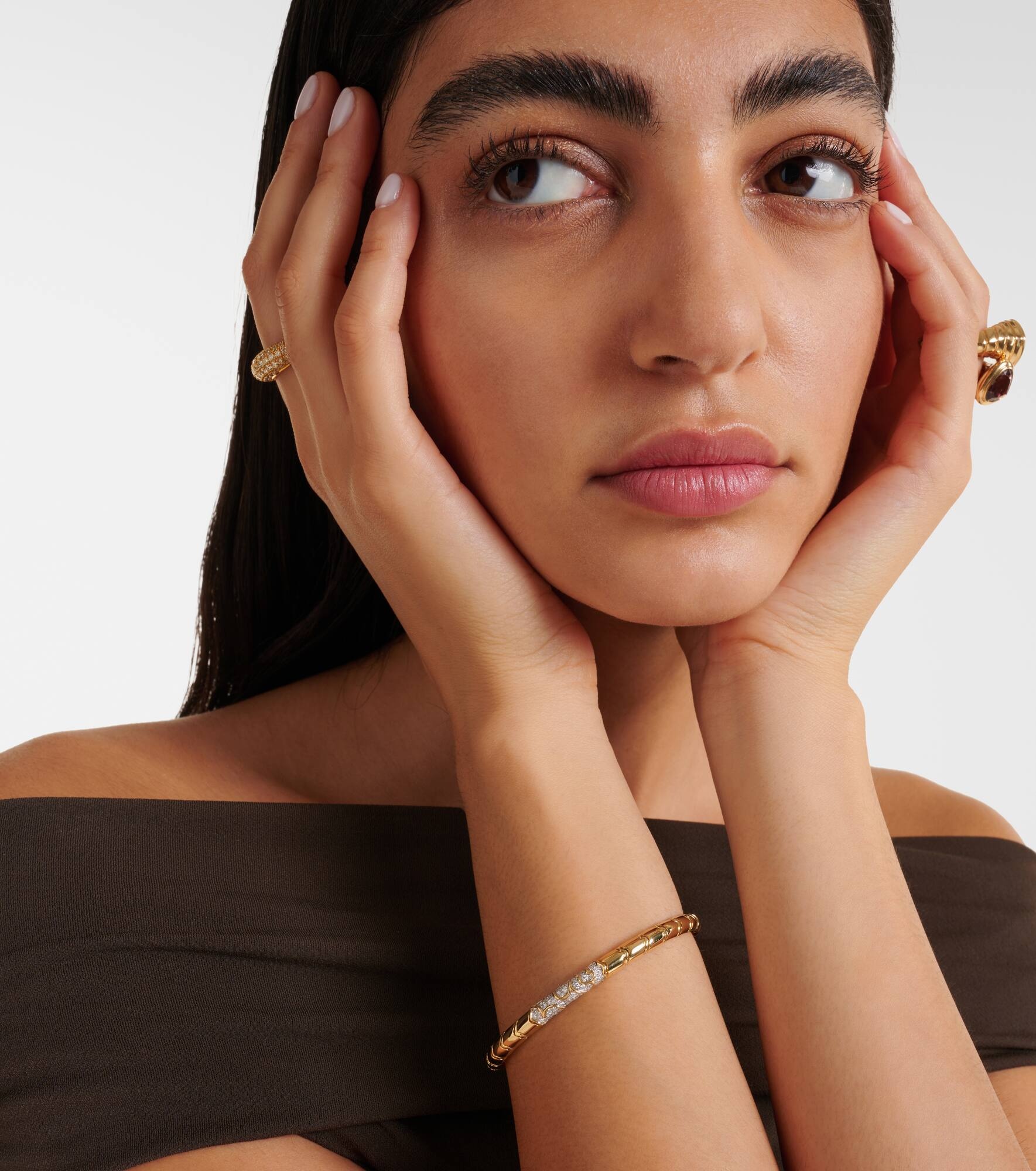 Ondine 18kt gold bangle with diamonds - 3