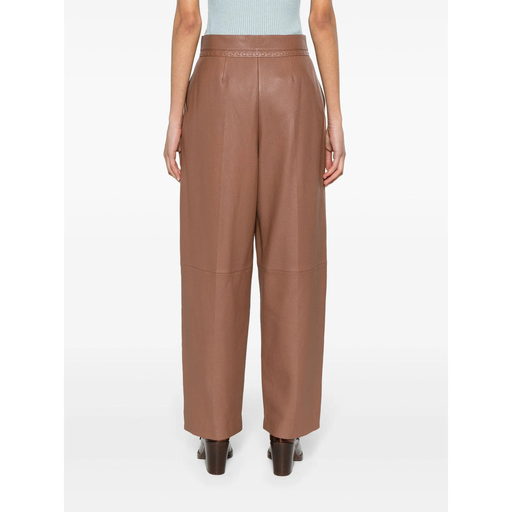Fendi Brown Trousers - Straight Trousers Women - 3