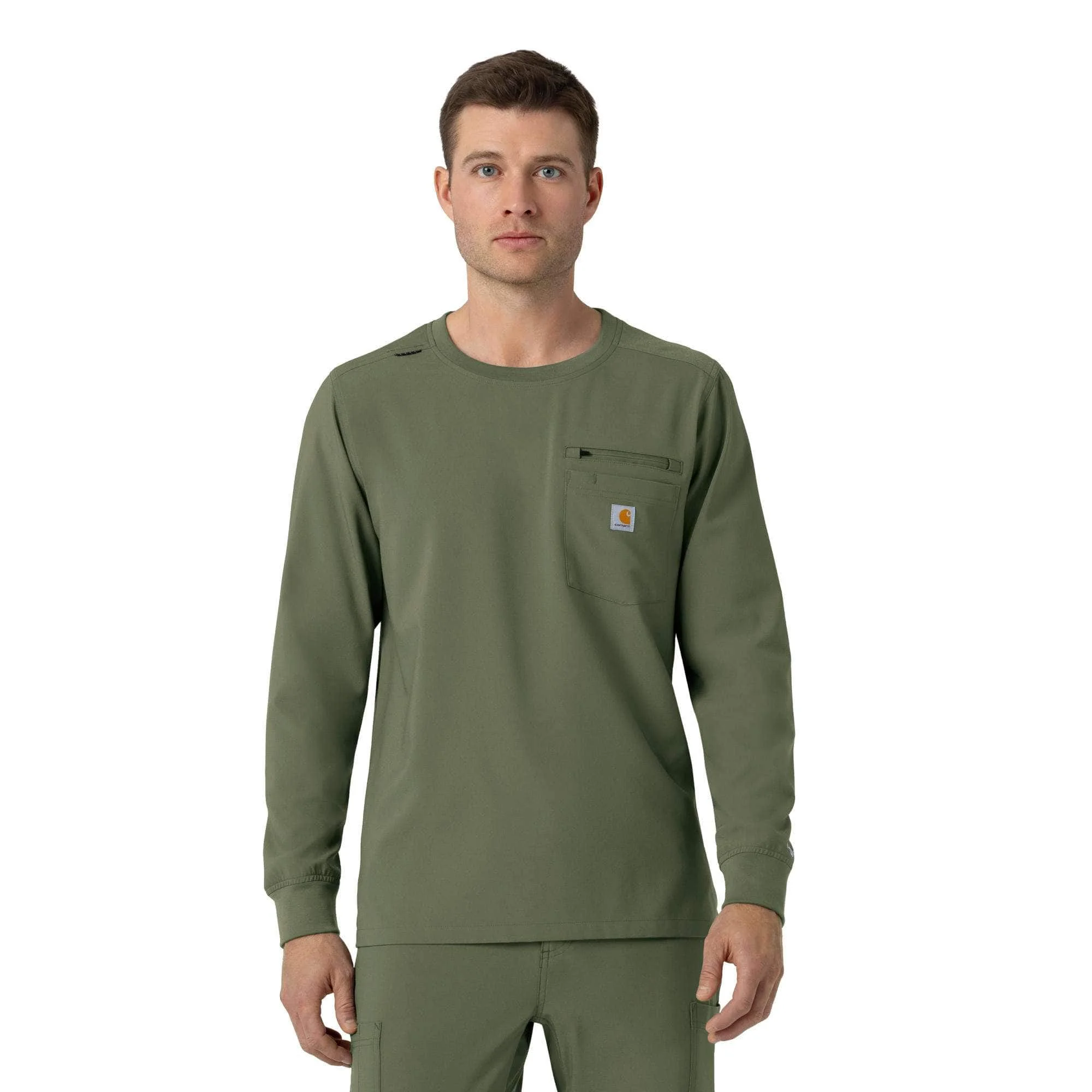 Force Cross-Flex Crew Neck Long Sleeve Scrub Top - 1