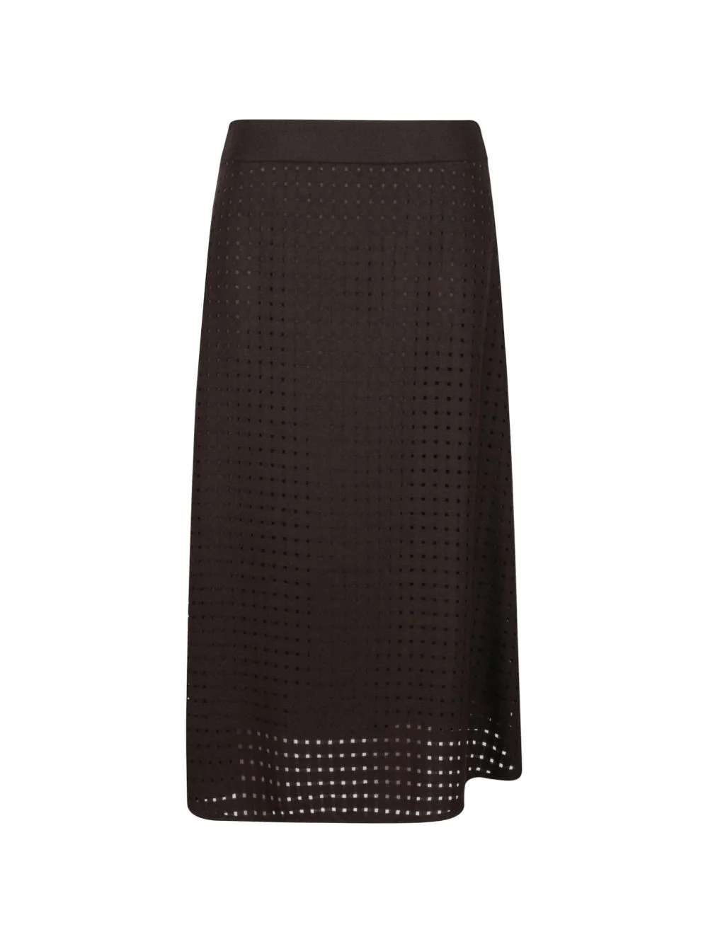 perforated-design A-line skirt - 1