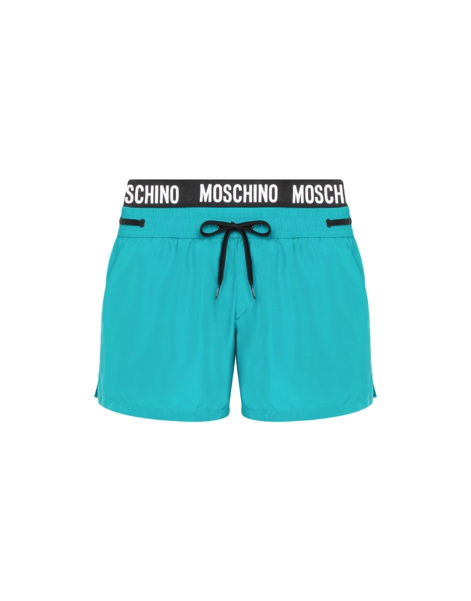 RUBBER LOGO SWIM TRUNKS - 1