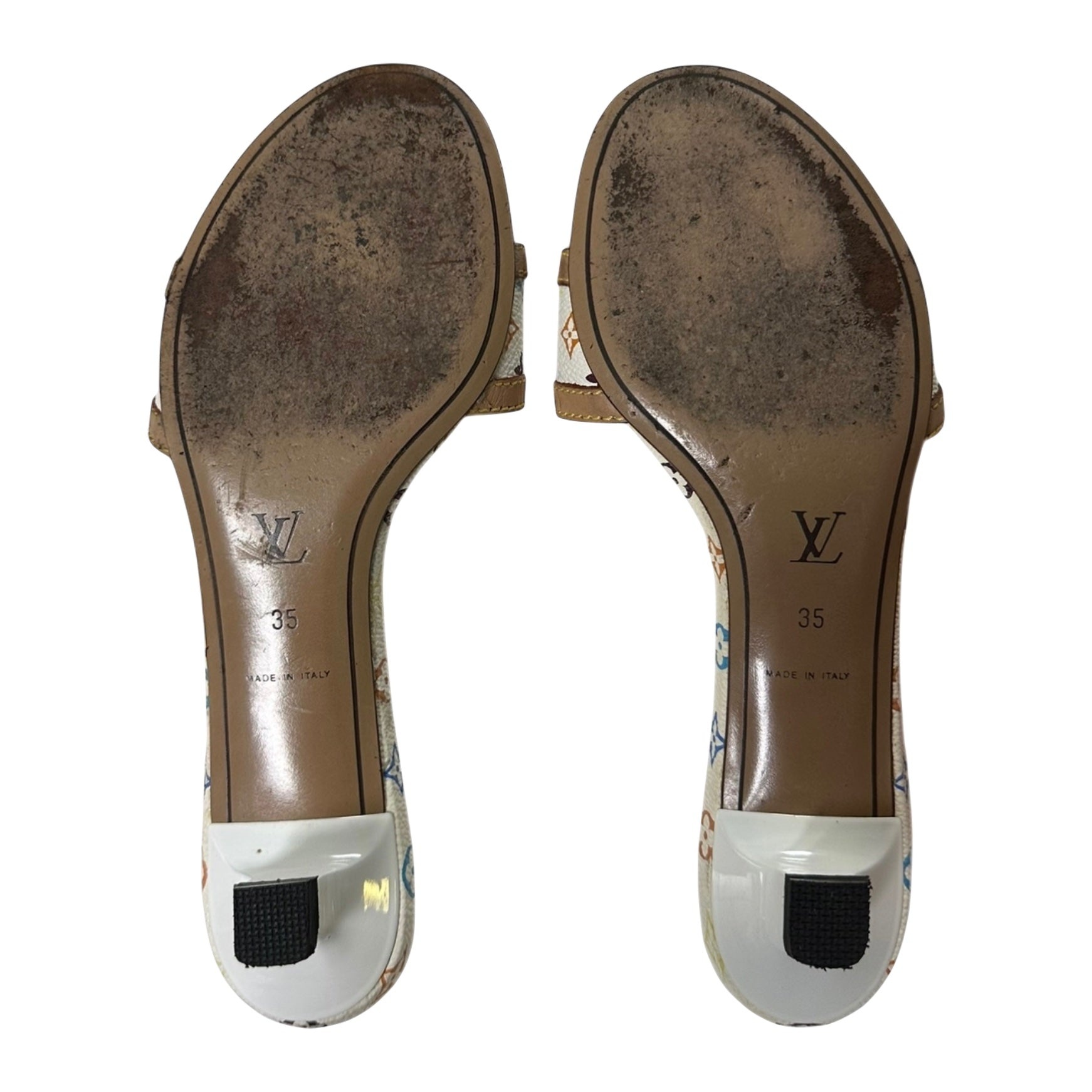 LOUIS VUITTON Monogram Leather Sandals - 3