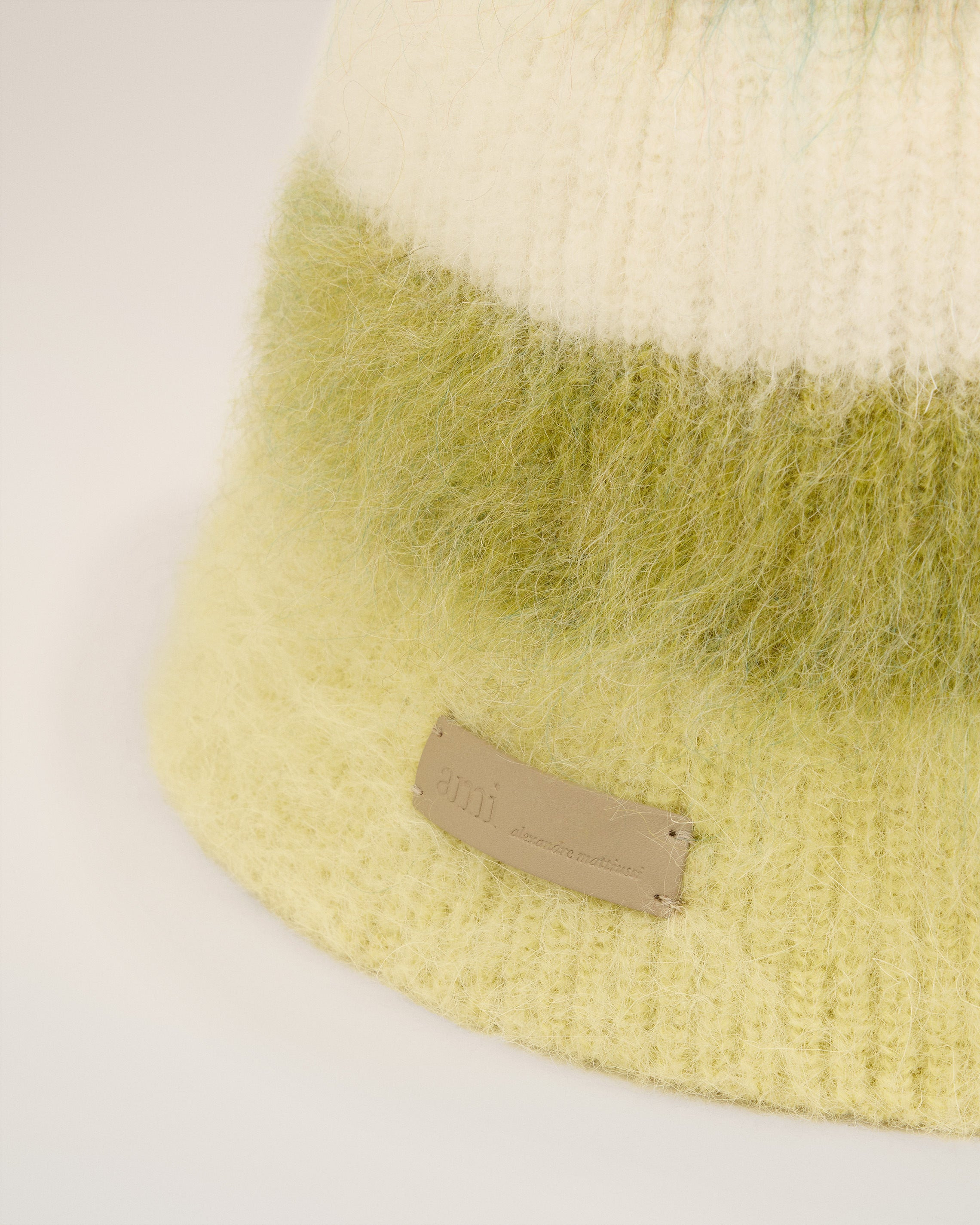 GREEN MOHAIR STRIPED AMI BUCKET HAT - 3