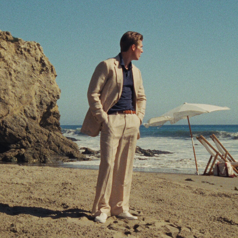 Relaxed-fit suit jacket in English merino wool-linen blend 3