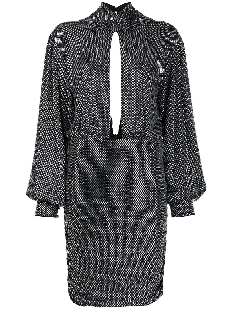 encrusted rhinestone jersey 드레스 1