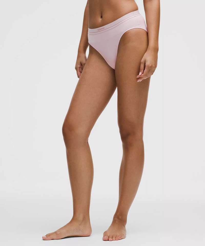 Stretch Cotton Ribbed Logo Super-High-Rise Bikini Underwear 1
