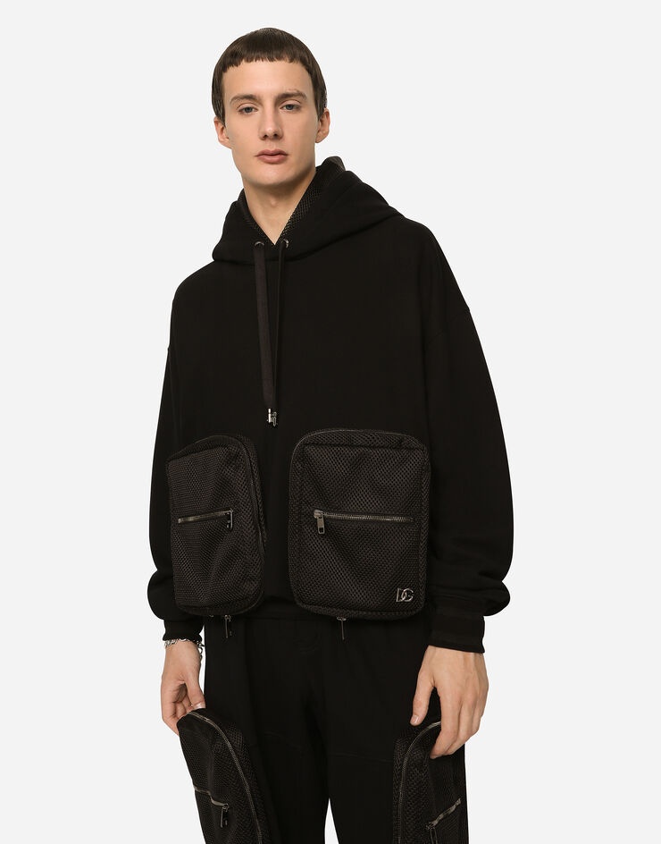Jersey hoodie with large pockets - 4