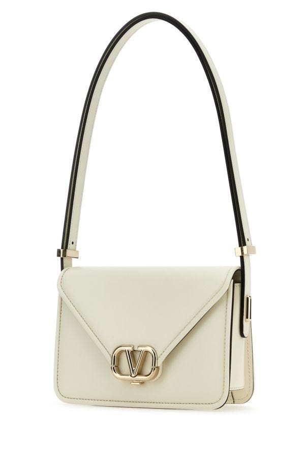 Valentino Garavani Woman Ivory Leather Vlogo Crossbody Bag - 2