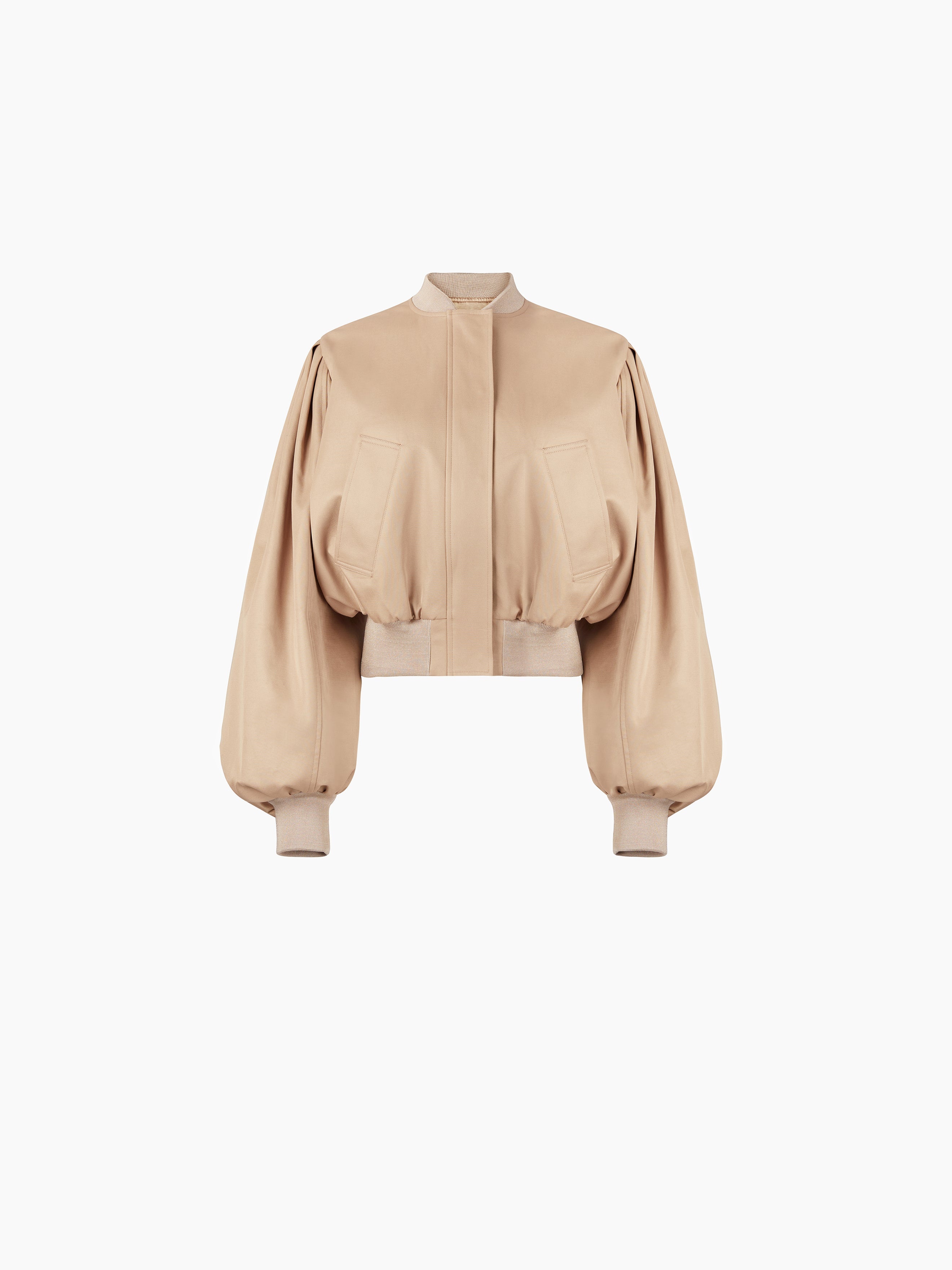 CROPPED BOMBER IN COTTON TWILL - 4