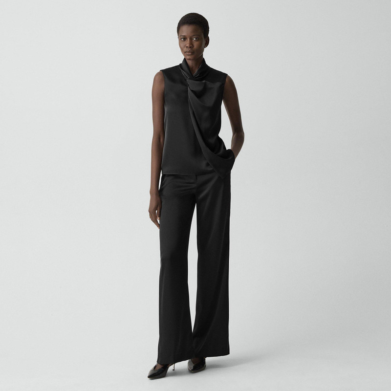 Theory Twisted Split Blouse in Satin outlook