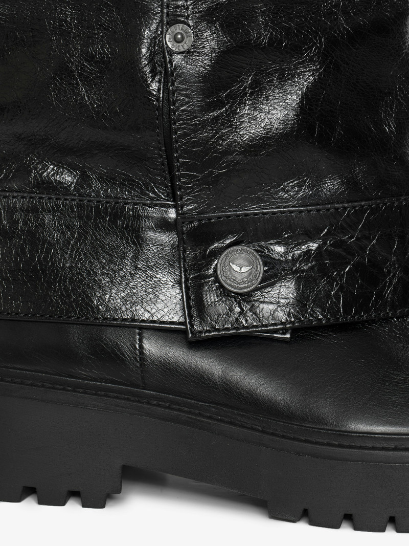 Angie Sleeve Vintage Patent Boots 5