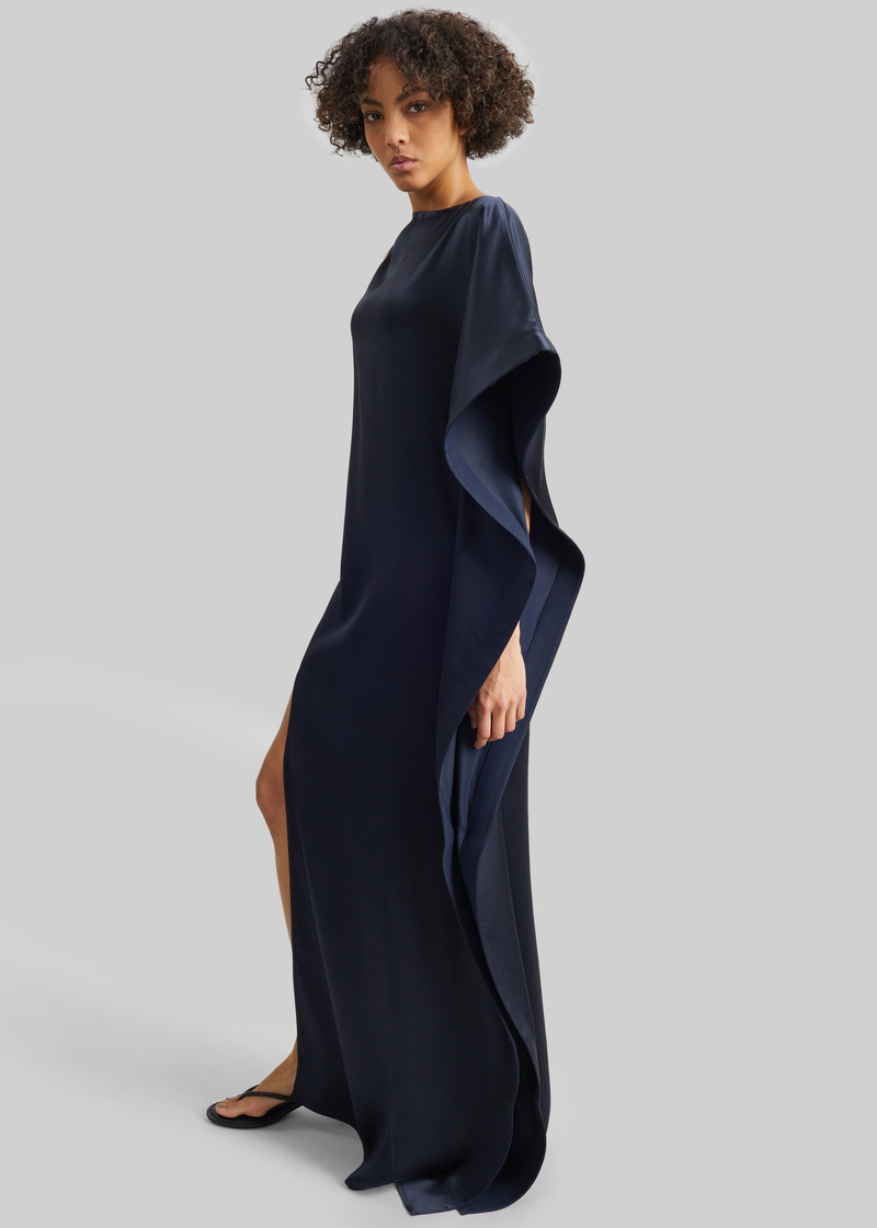 Bevza Asymmetric Maxi Dress - Dark Ink Navy 5