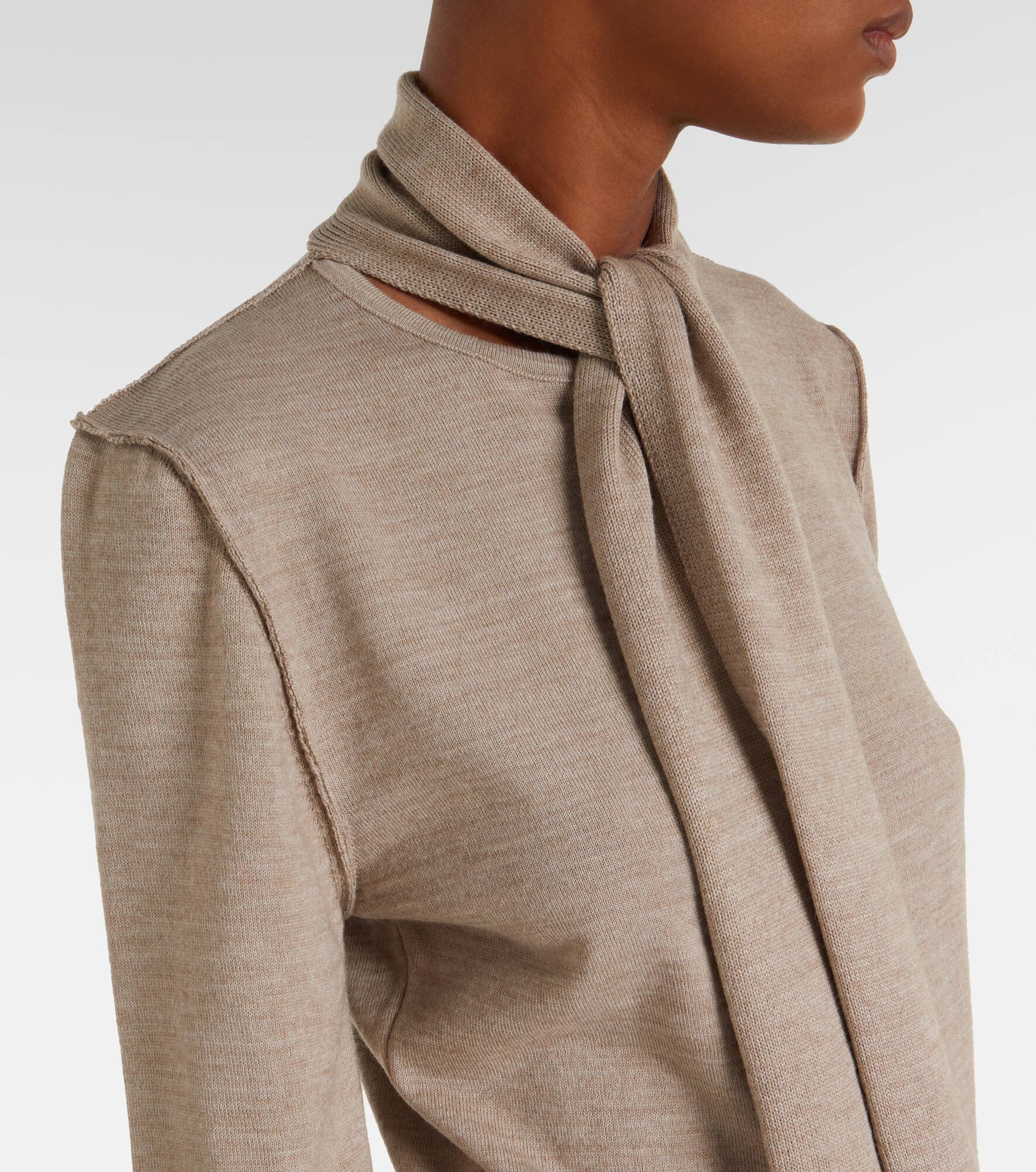 Twisted tie-detail wool-blend cardigan - 4