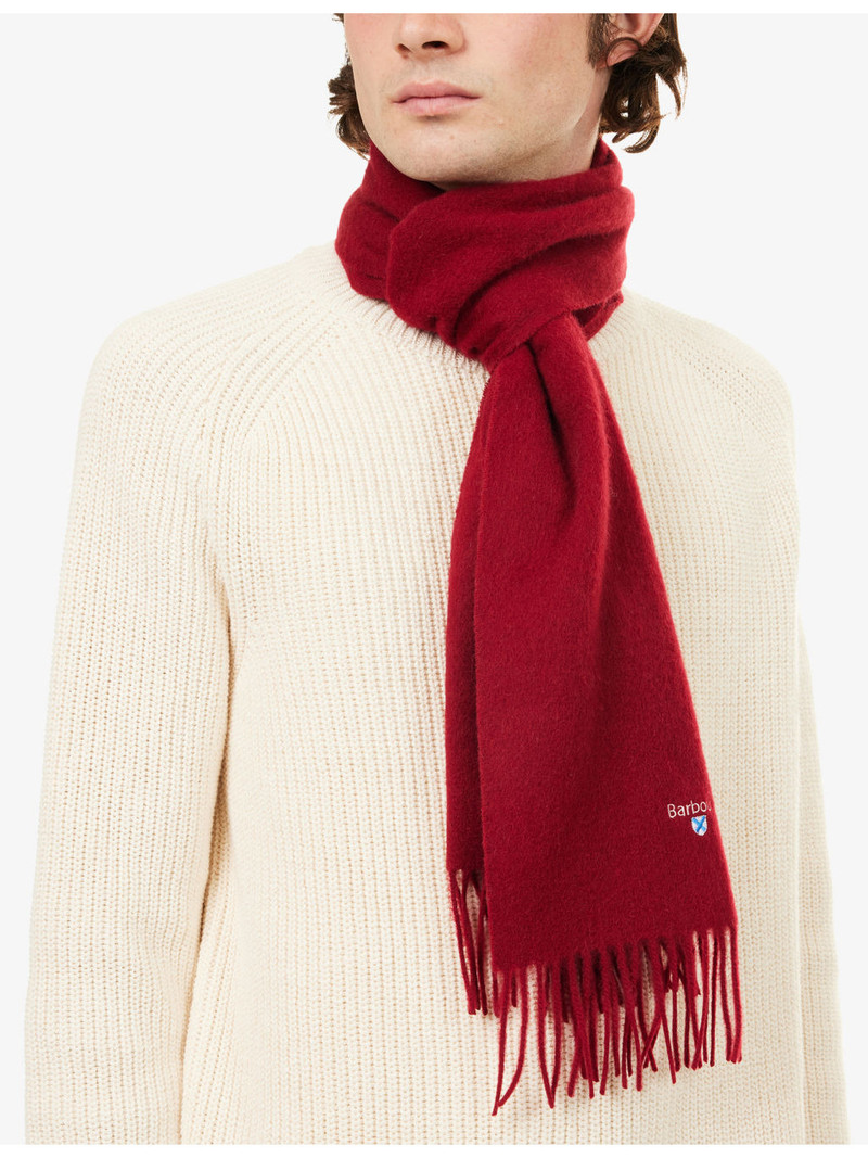Barbour Plain Logo-Embroidered Lambswool Scarf outlook