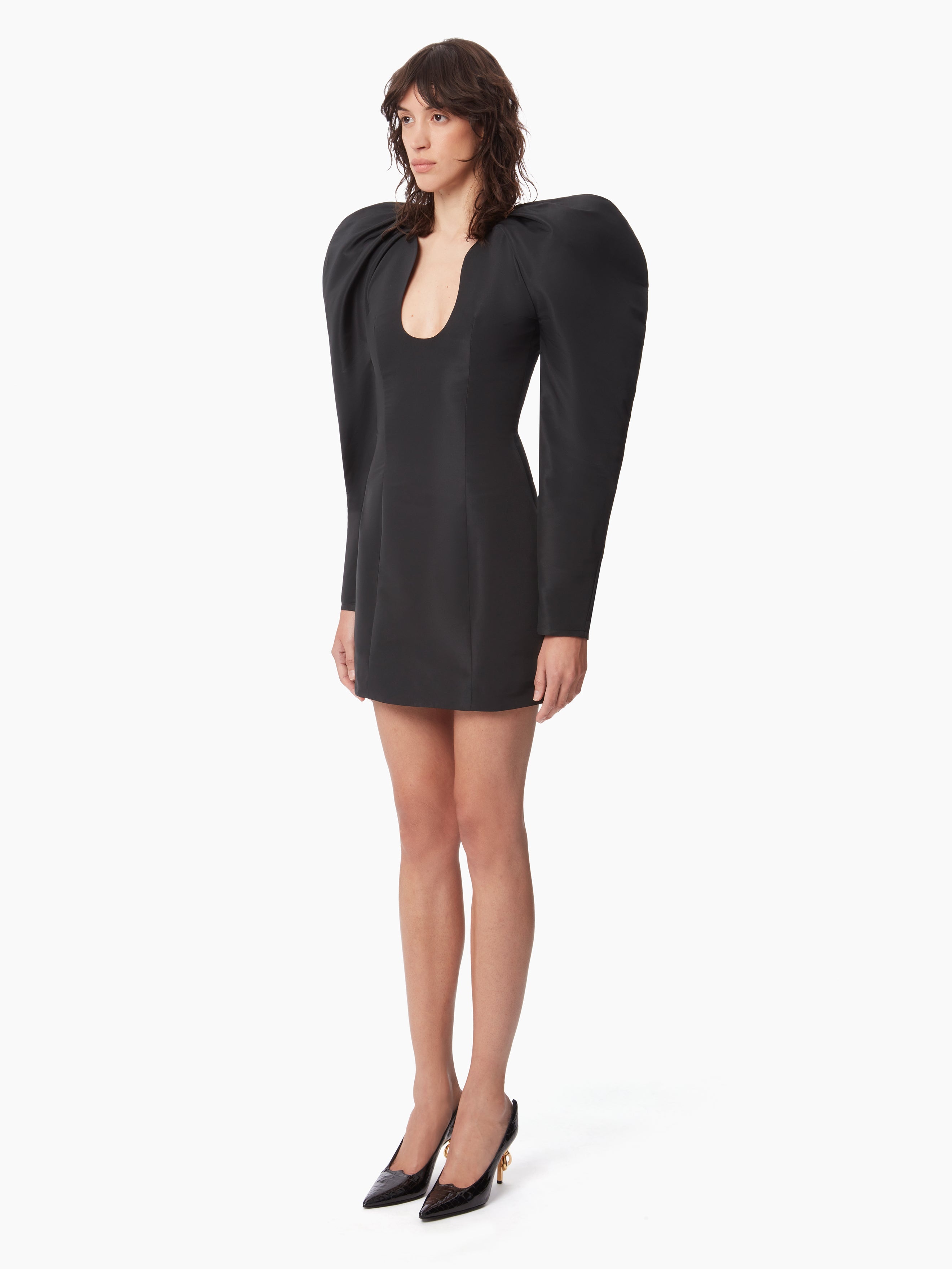 MINI DRESS WITH LONG COCOON SLEEVES - 2