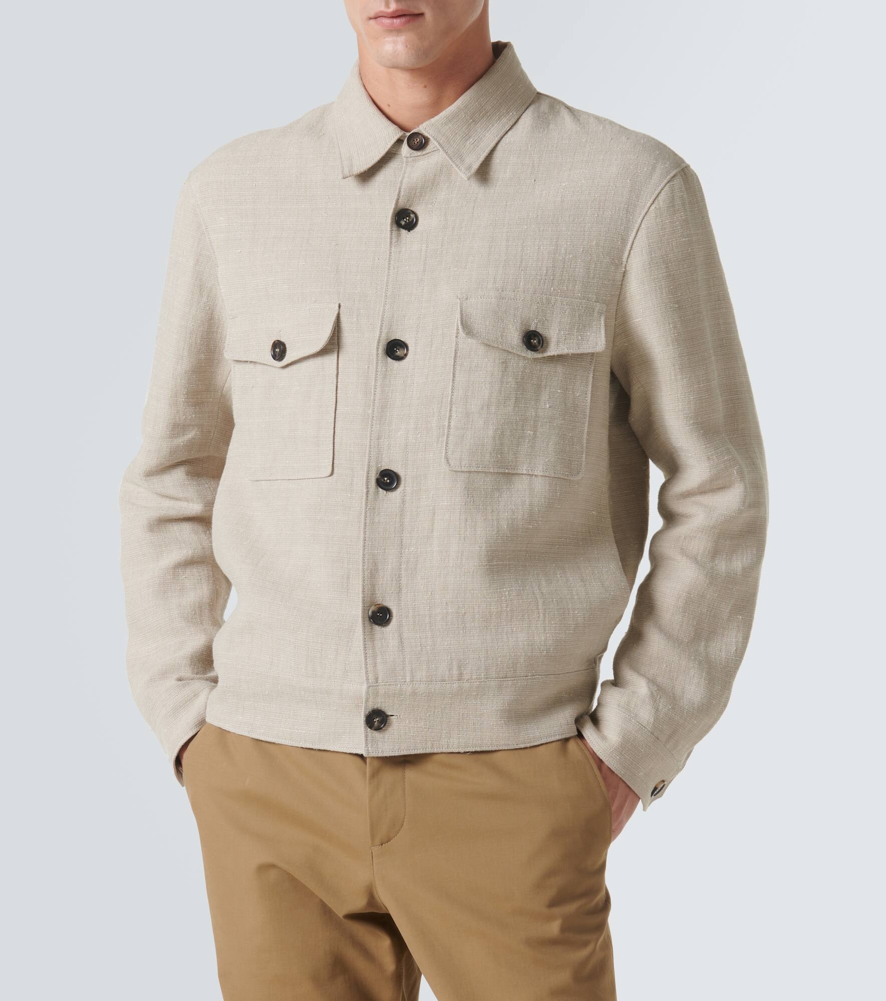 Clem flax and silk blouson - 3