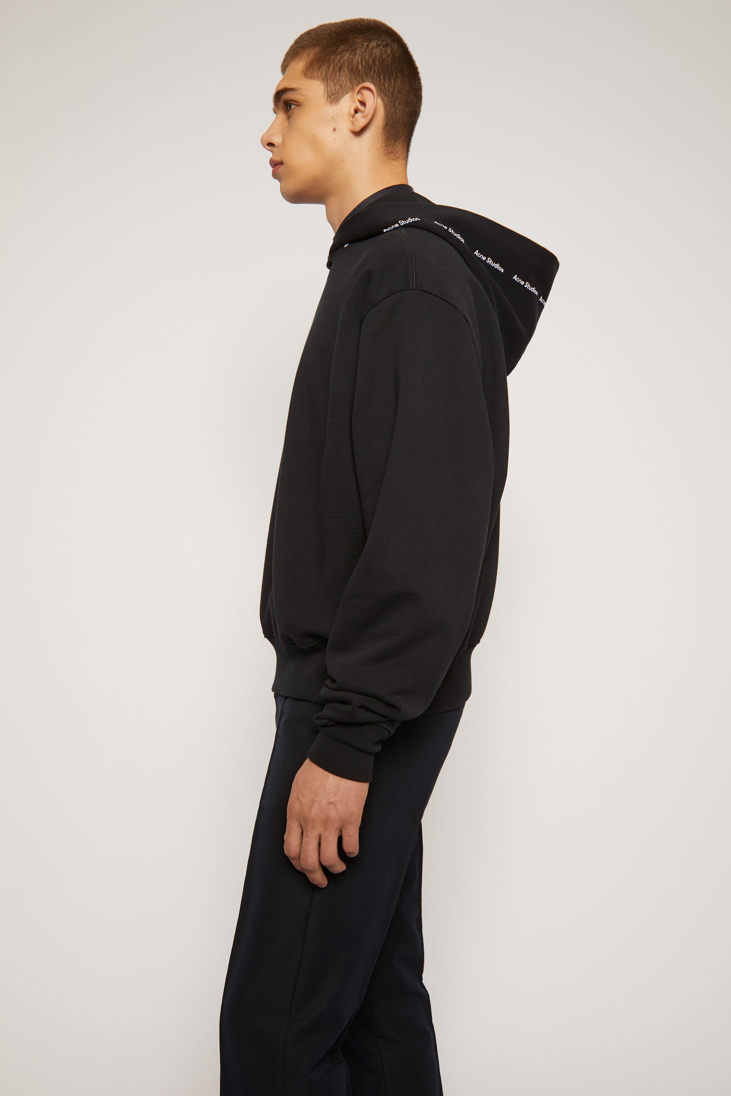 Logo print hooded sweatshirt black - 3