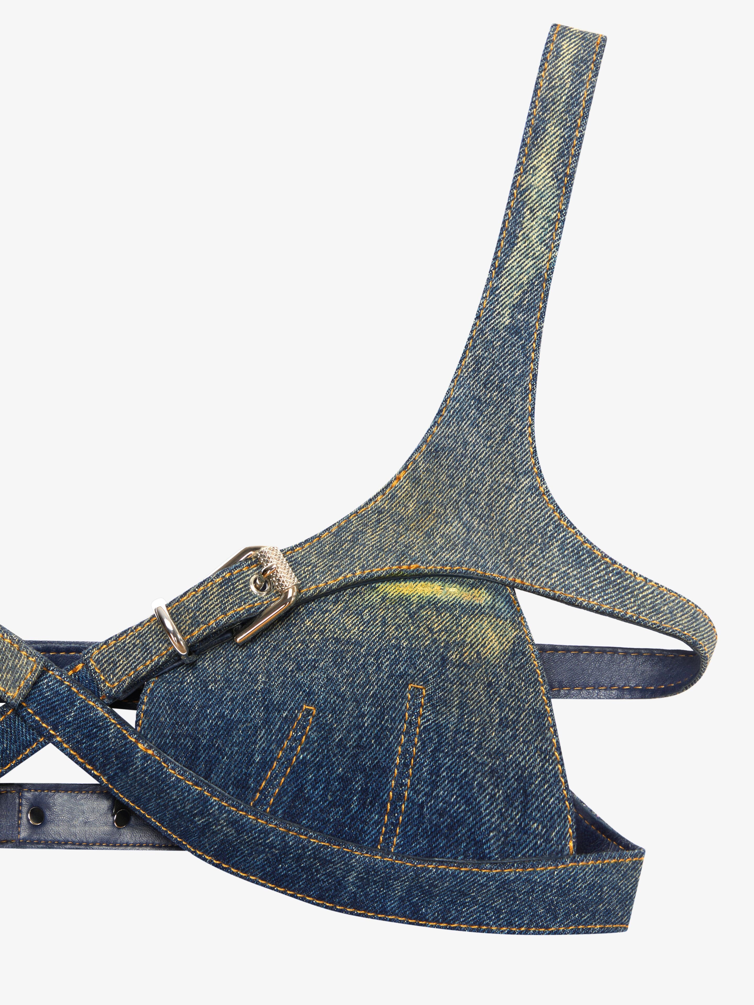 BRA TOP IN DENIM WITH CROSSED EFFECT - 6