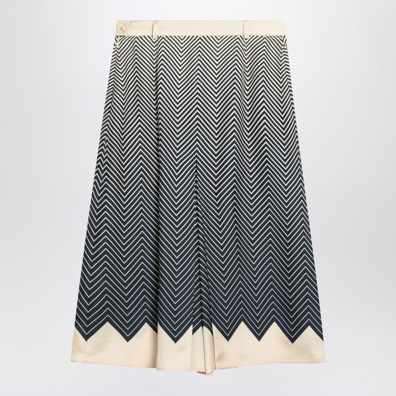 Valentino Blue/Ivory Silk Skirt Women - 2