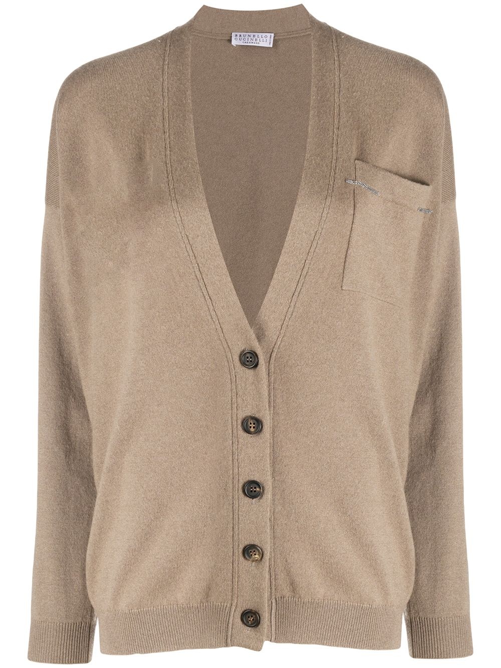 knit v-neck cardigan  - 1