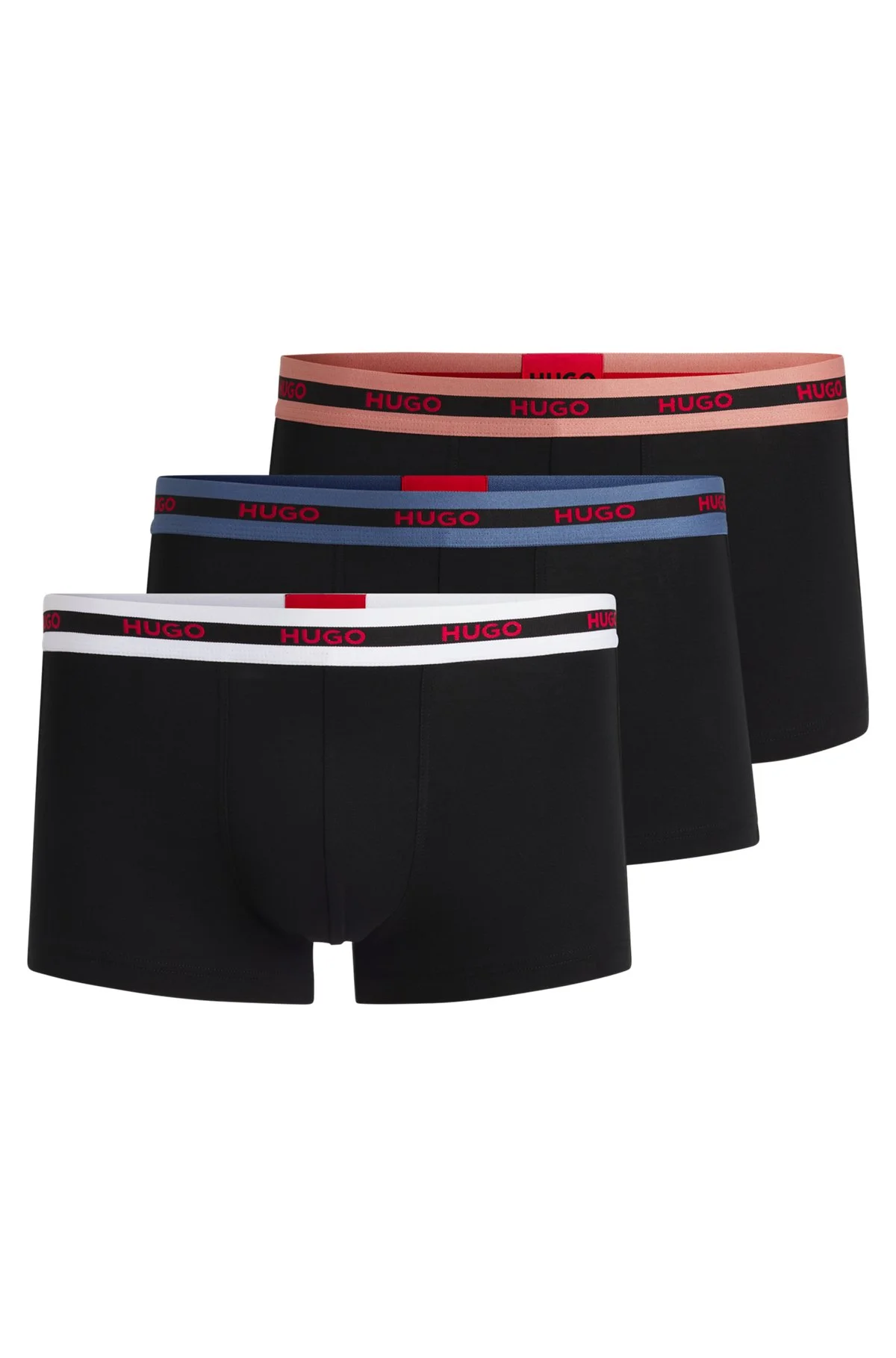 THREE-PACK OF STRETCH-COTTON TRUNKS WITH LOGO WAISTBANDS - 1