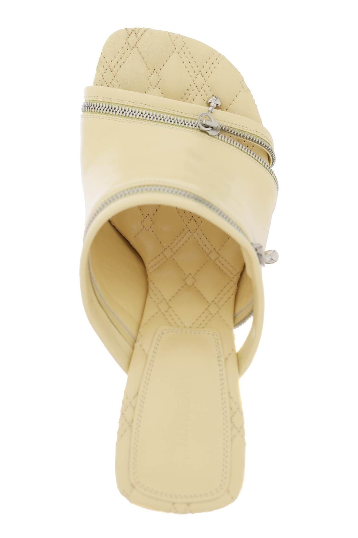 Burberry GLOSSY LEATHER PEEP MULES | netdressed | REVERSIBLE