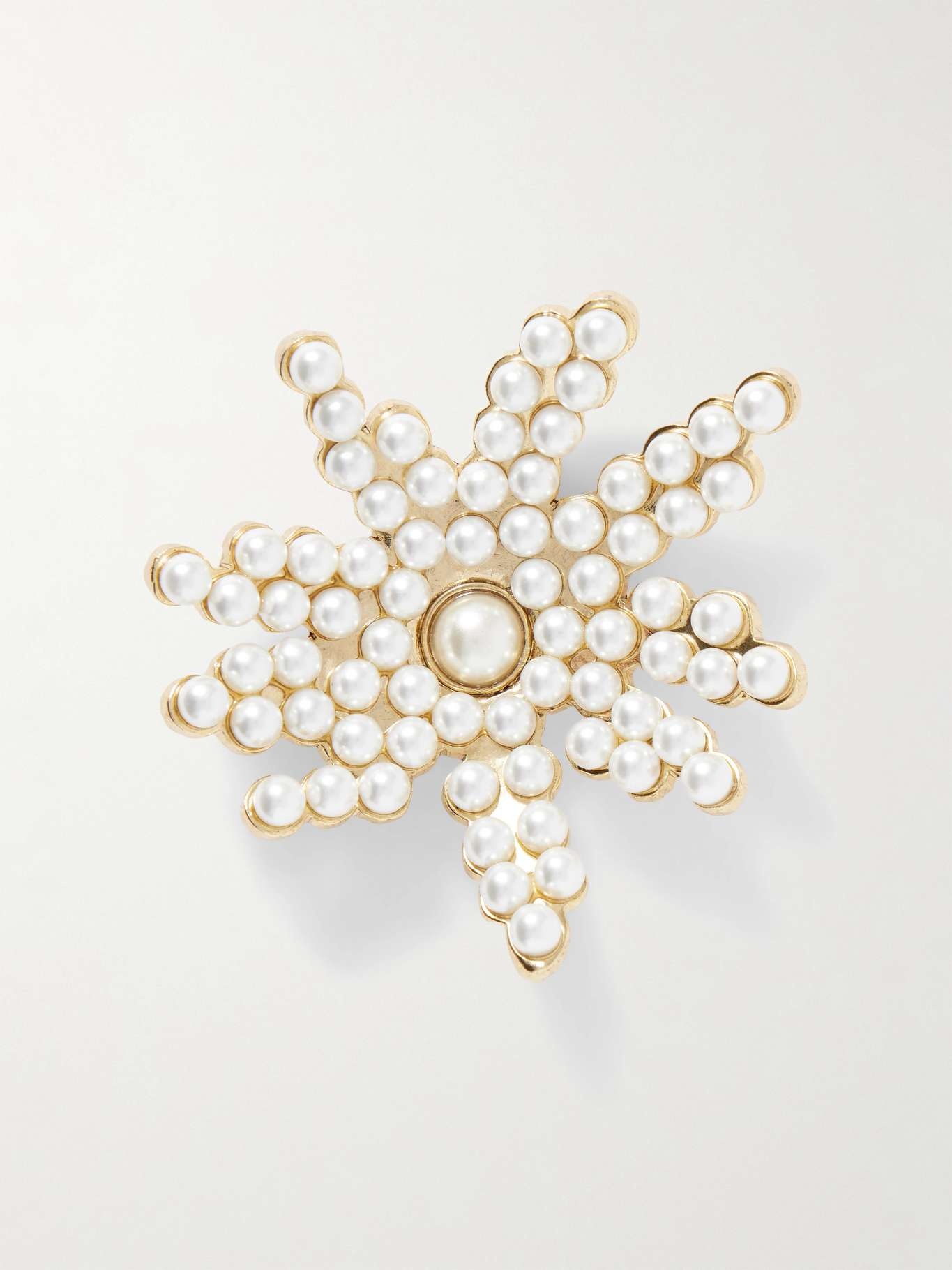 Gold-tone faux pearl brooch White - 1