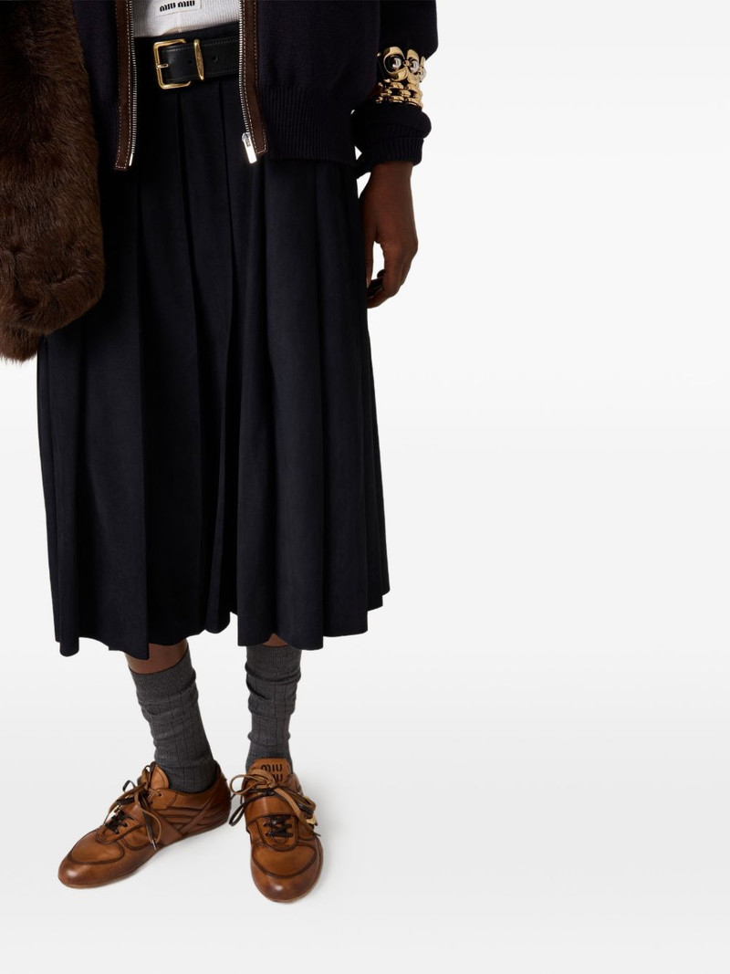 pleated suede midi skirt 4